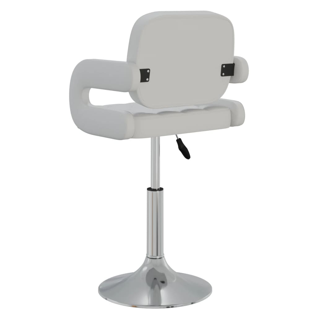 vidaXL Scaune de bucătărie pivotante, 2 buc., alb, piele artificială
