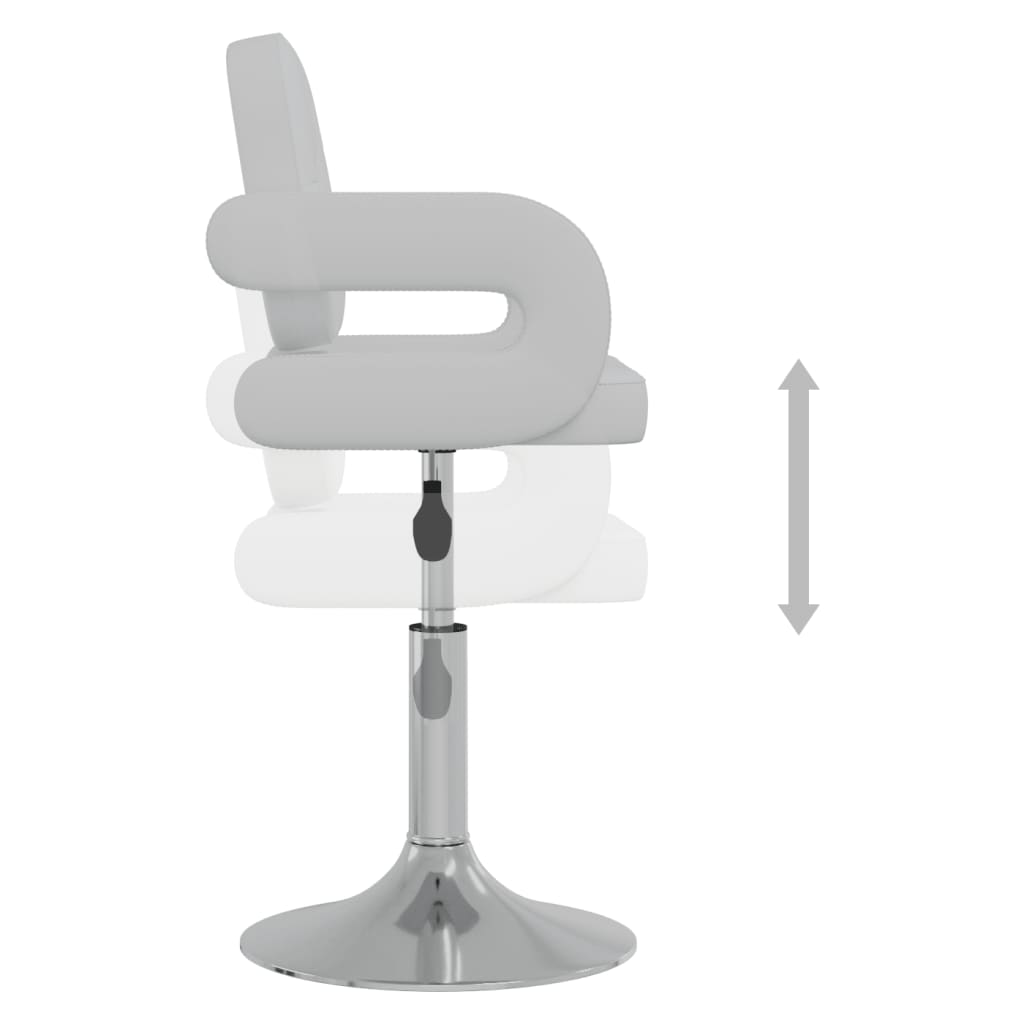 vidaXL Scaune de bucătărie pivotante, 2 buc., alb, piele artificială