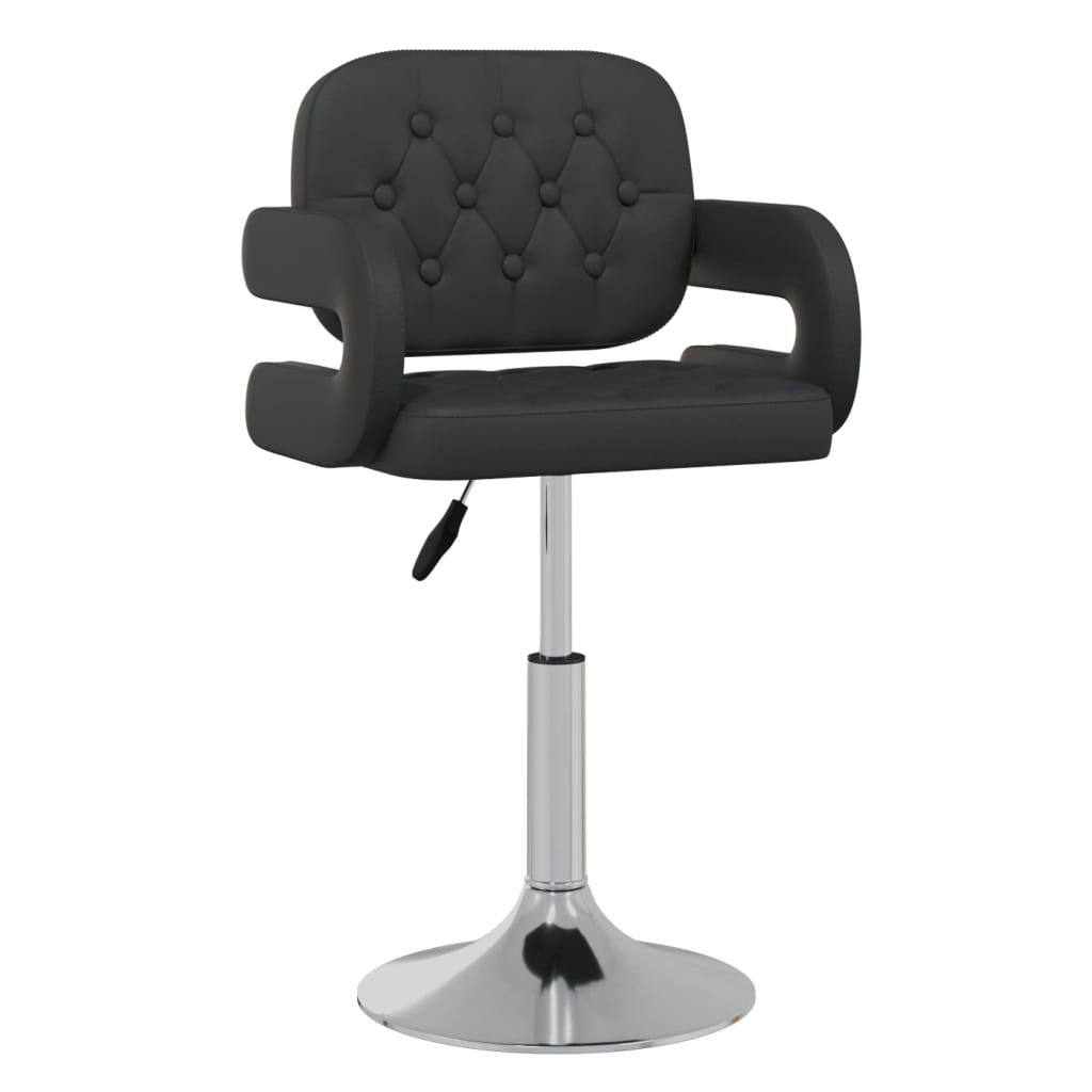 vidaXL Scaune de bucătărie pivotante, 2 buc. negru, piele ecologică