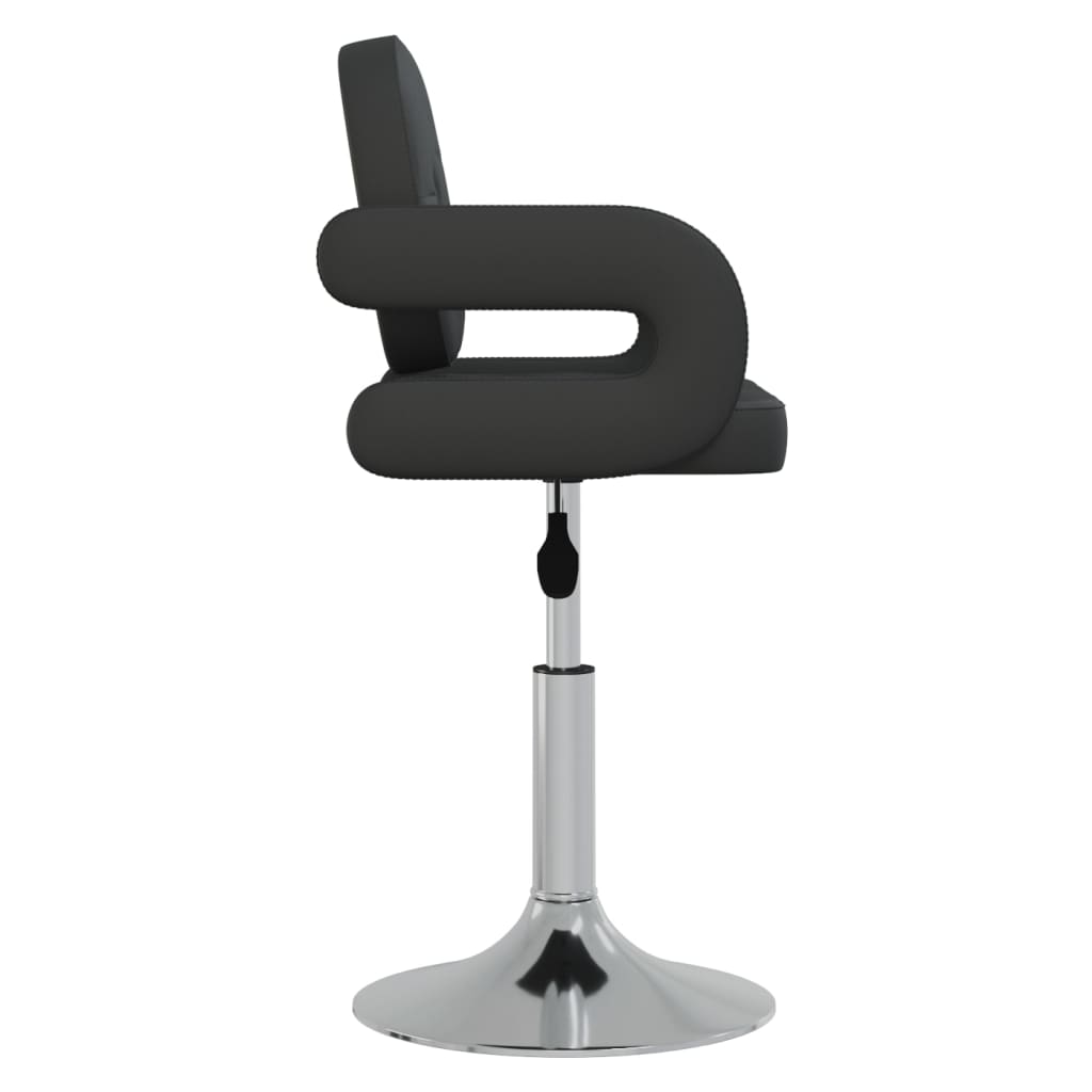 vidaXL Scaune de bucătărie pivotante, 2 buc. negru, piele ecologică