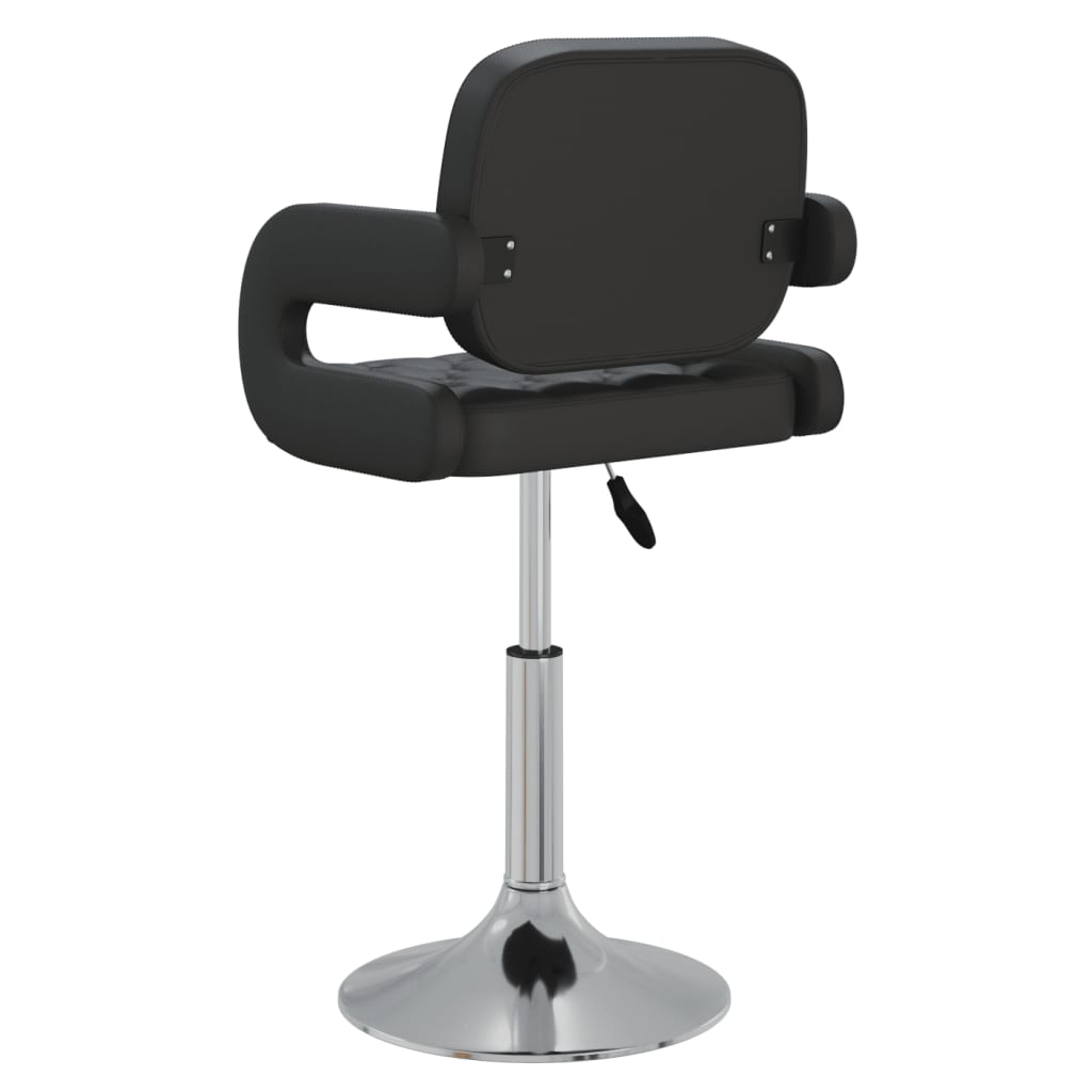 vidaXL Scaune de bucătărie pivotante, 2 buc. negru, piele ecologică