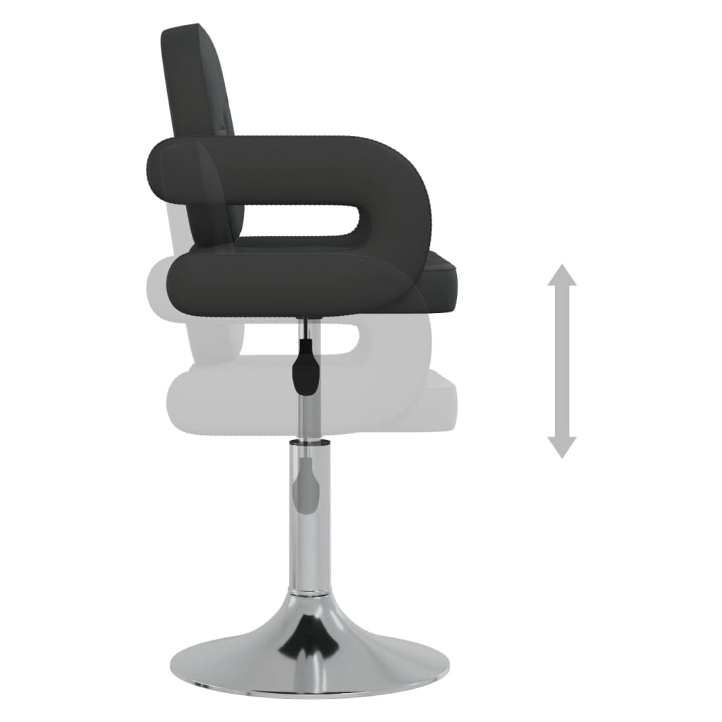 vidaXL Scaune de bucătărie pivotante, 2 buc. negru, piele ecologică