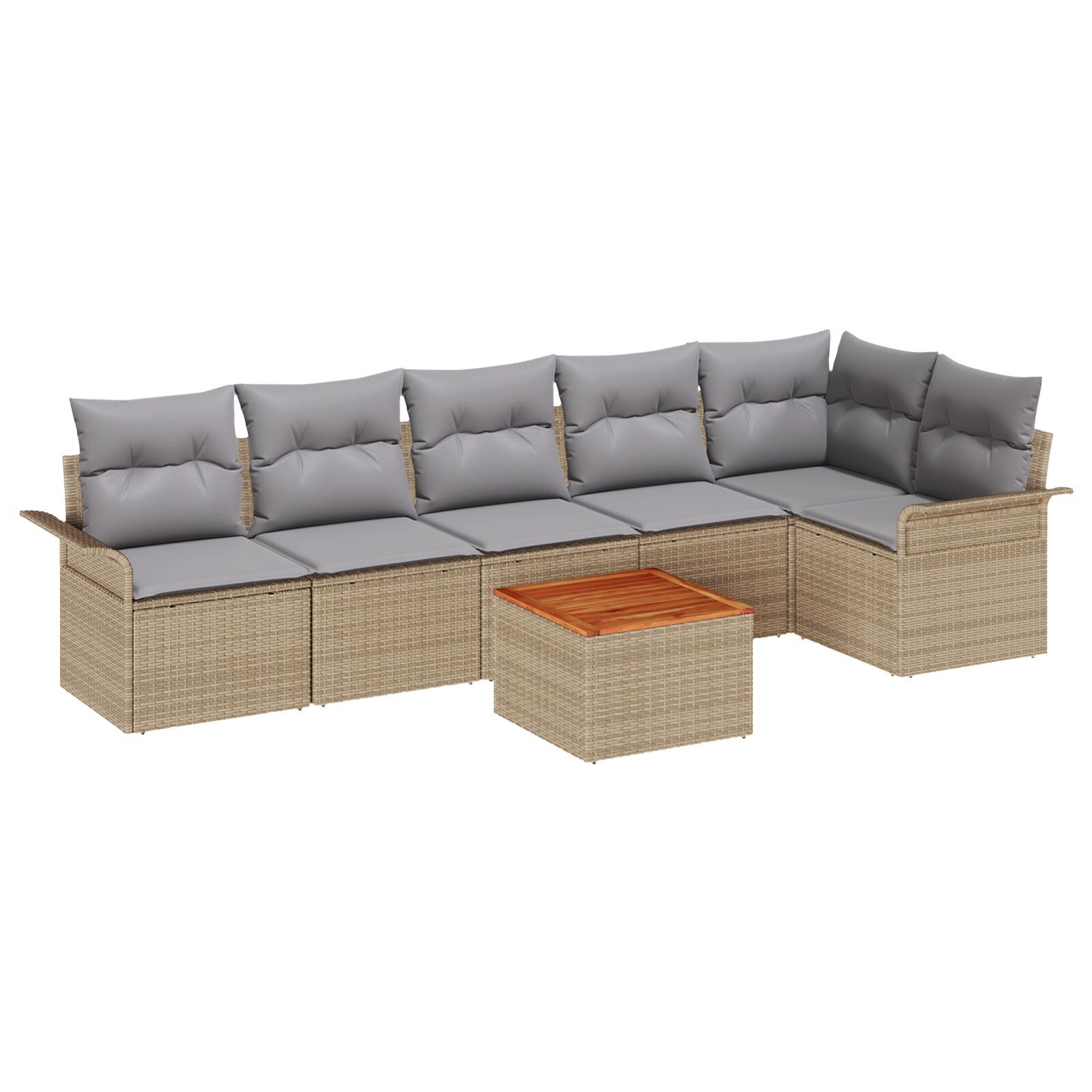 vidaXL Set de canapele pentru grădină 7 pcs Beige și gri deschis