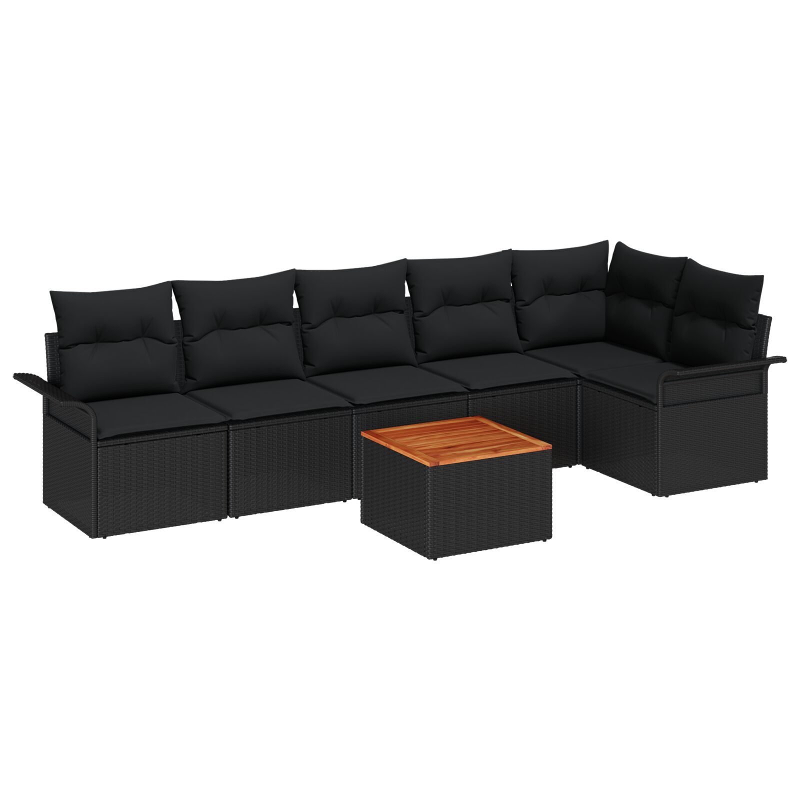 vidaXL Set de canapele pentru grădină 7 pcs Negru 55 x 55 x 37 cm
