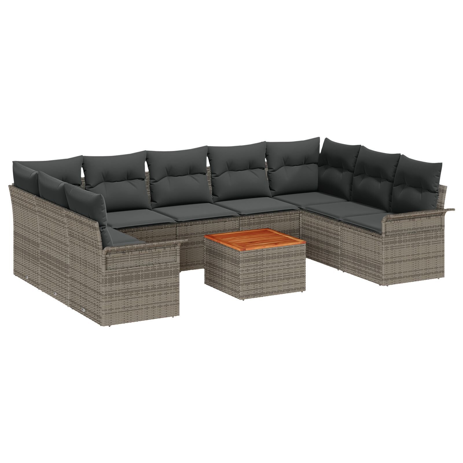 vidaXL Set de canapele pentru grădină 10 pcs Gri 55 x 55 x 37 cm vidaXL Set de canapele pentru grădină 10 pcs Gri 55 x 55 x 37 cm
