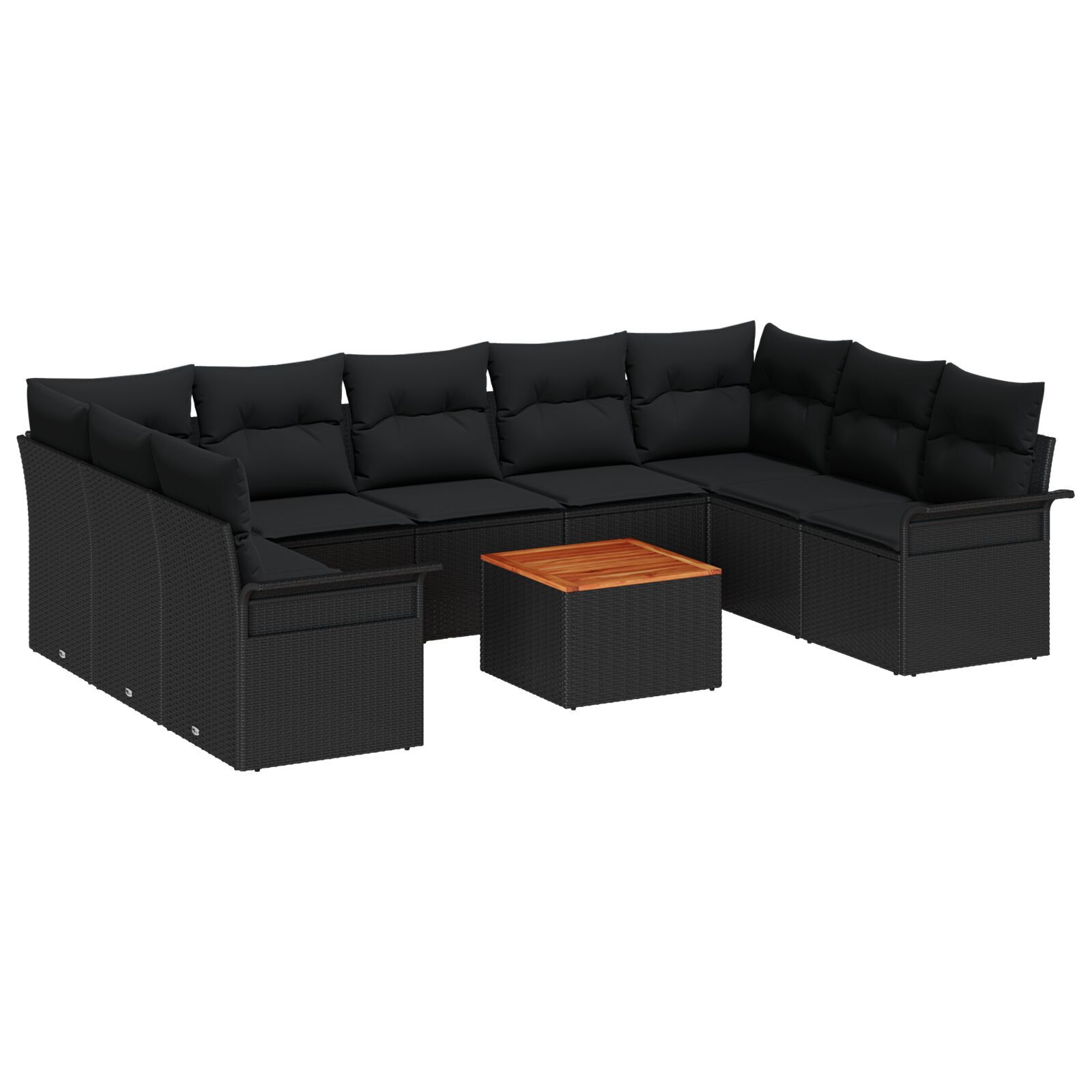 vidaXL Set de canapele pentru grădină 10 pcs Negru 55 x 55 x 37 cm vidaXL Set de canapele pentru grădină 10 pcs Negru 55 x 55 x 37 cm