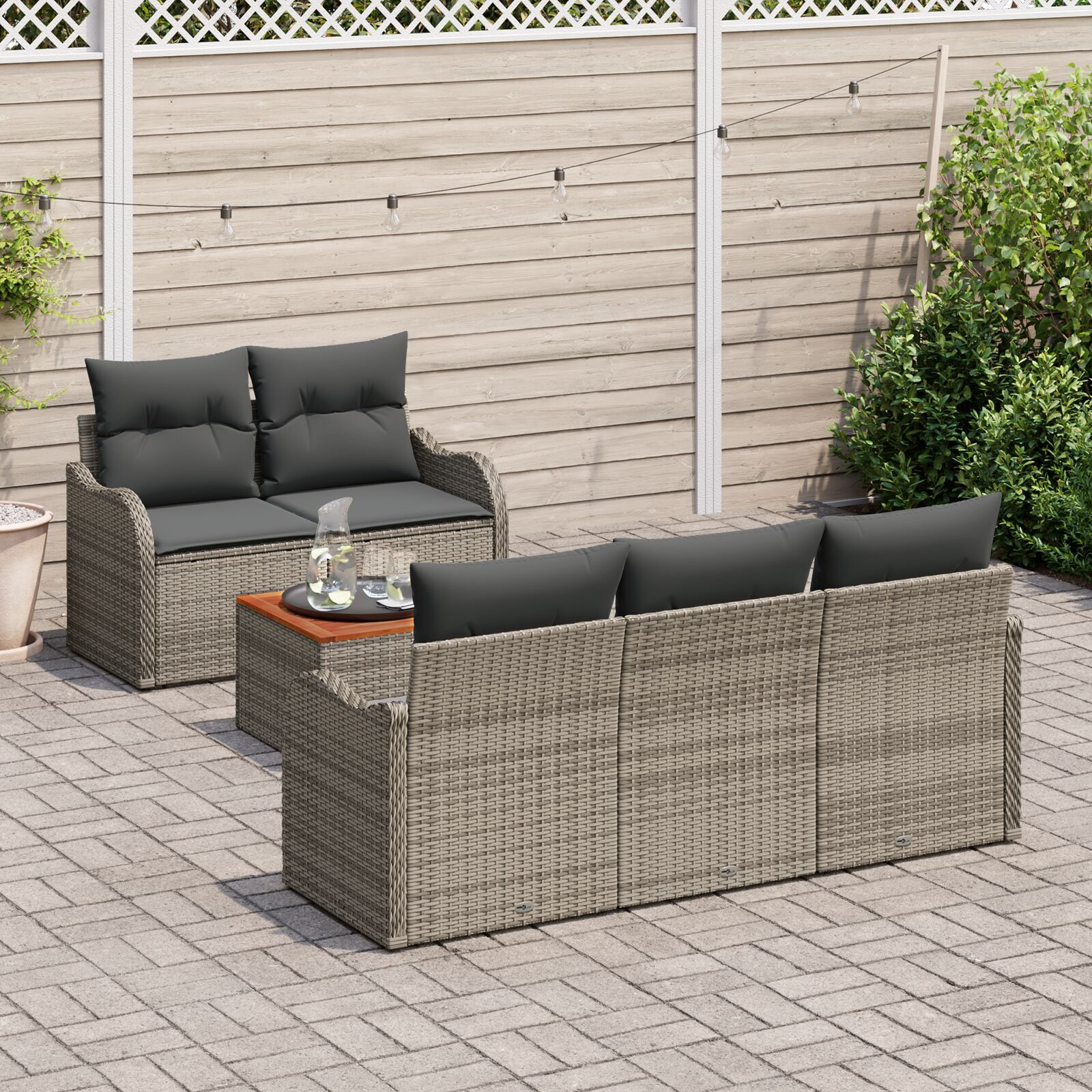 vidaXL Set de canapele pentru grădină Manual 6 pcs Gri 55 x 55 x 37 cm