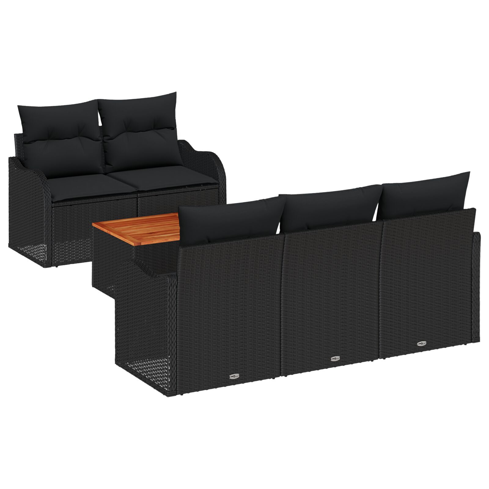 vidaXL Set de canapele pentru grădină 6 pcs Negru 55 x 55 x 37 cm