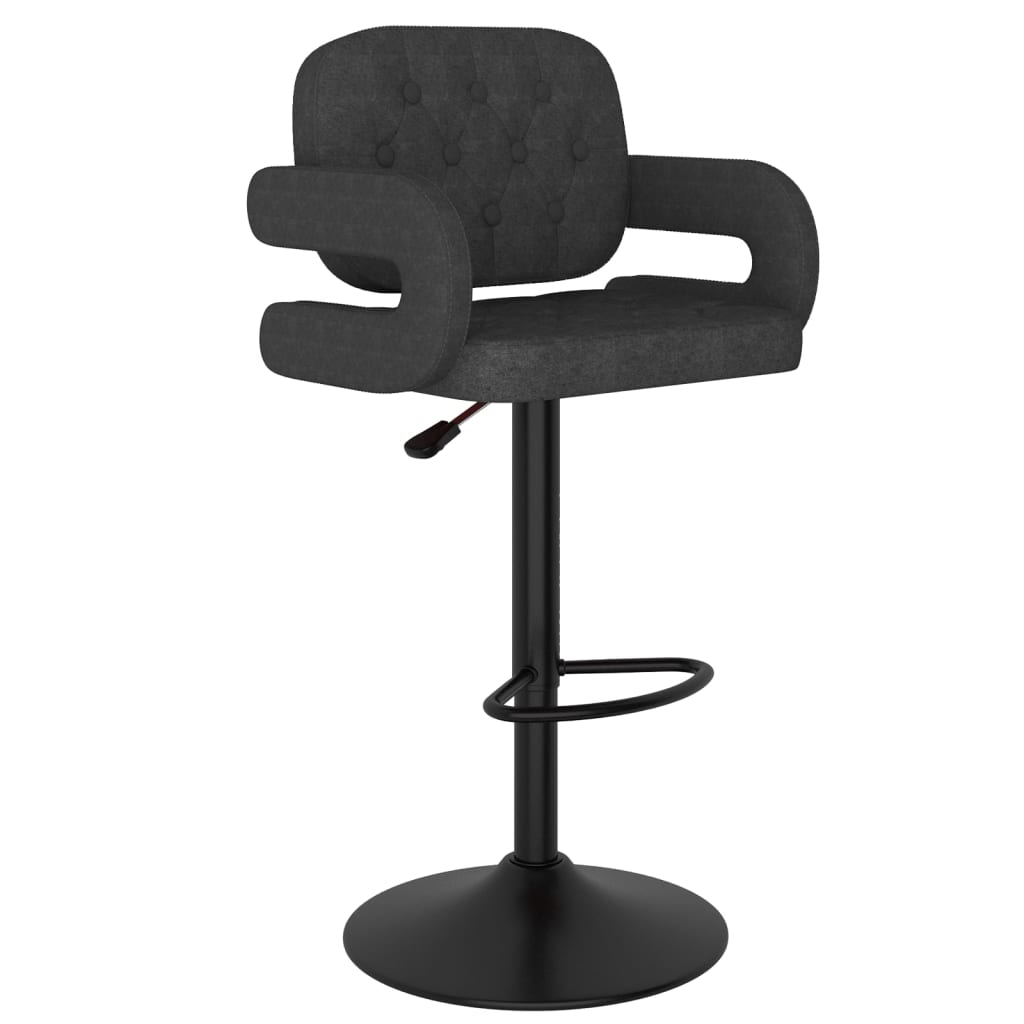 vidaXL Scaune de bar, 2 buc., gri închis, material textil