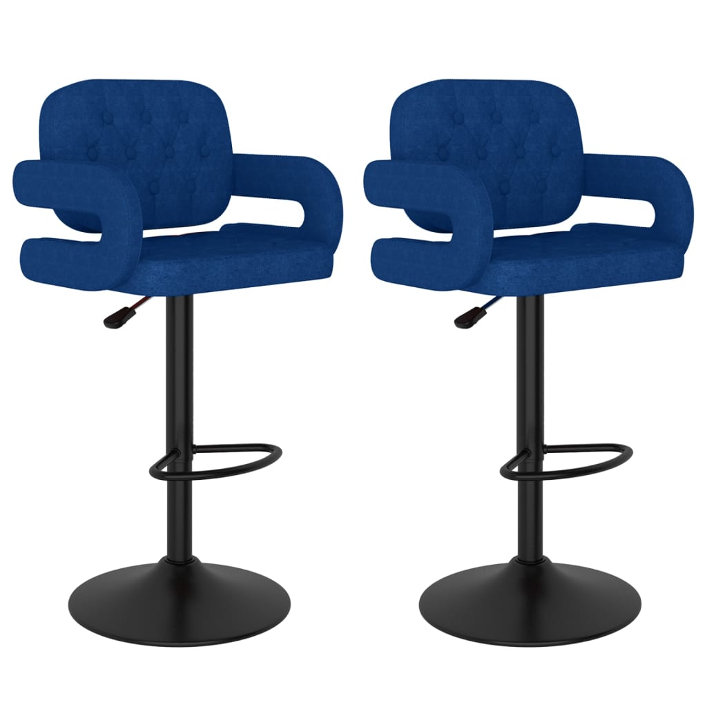 vidaXL Scaune de bar, 2 buc., albastru, material textil vidaXL Scaune de bar, 2 buc., albastru, material textil