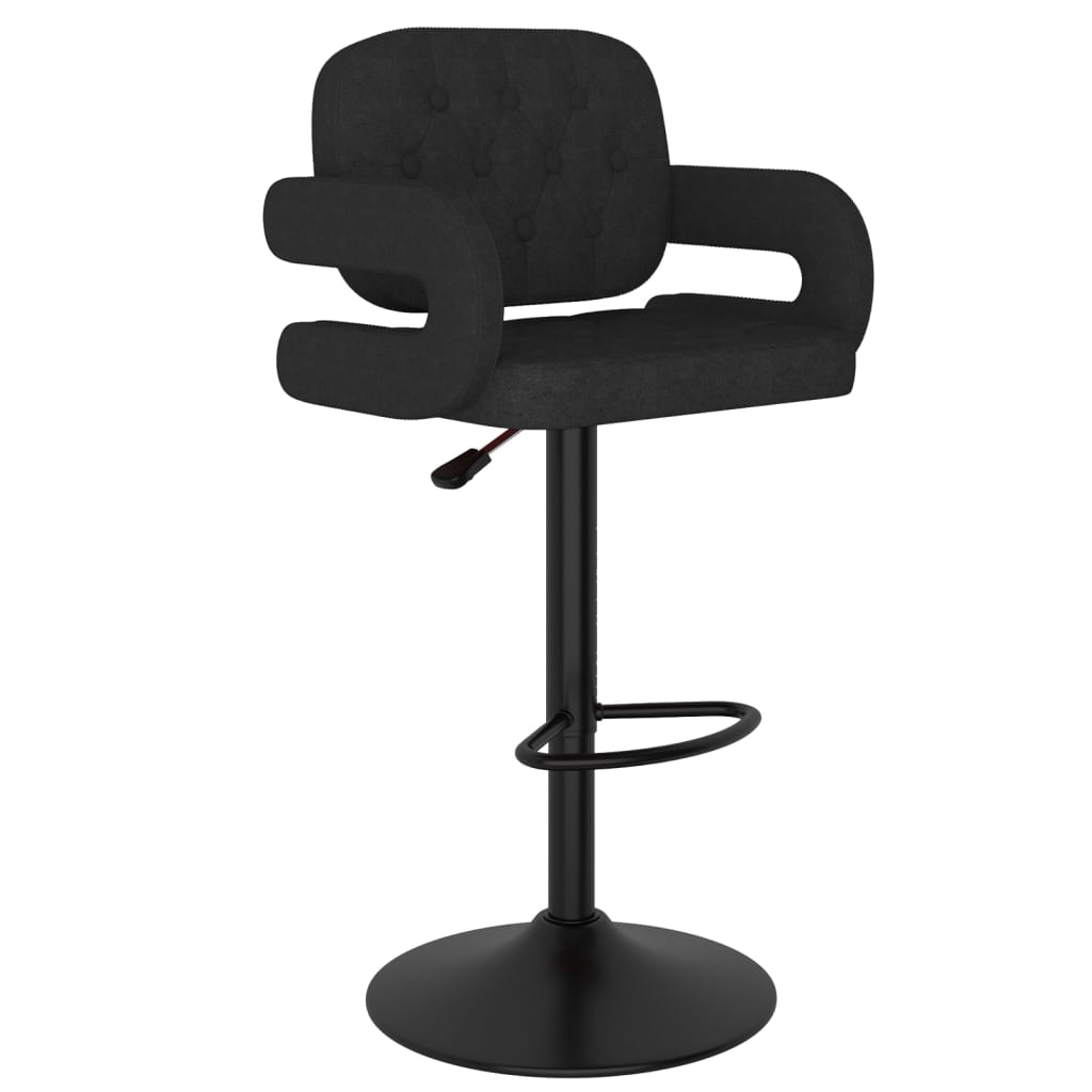 vidaXL Scaune de bar, 2 buc., negru, material textil