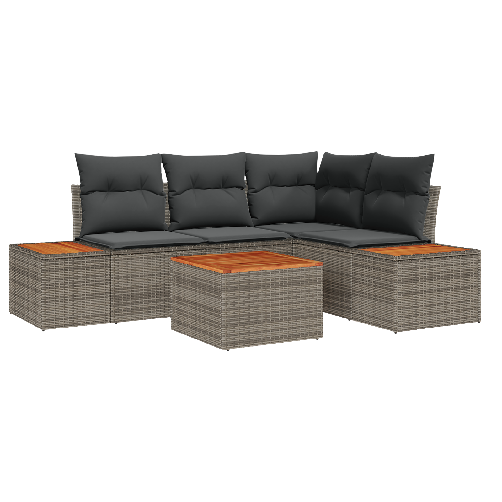 vidaXL Set de canapele pentru grădină 5 pcs Gri 209 x 154 x 85 cm