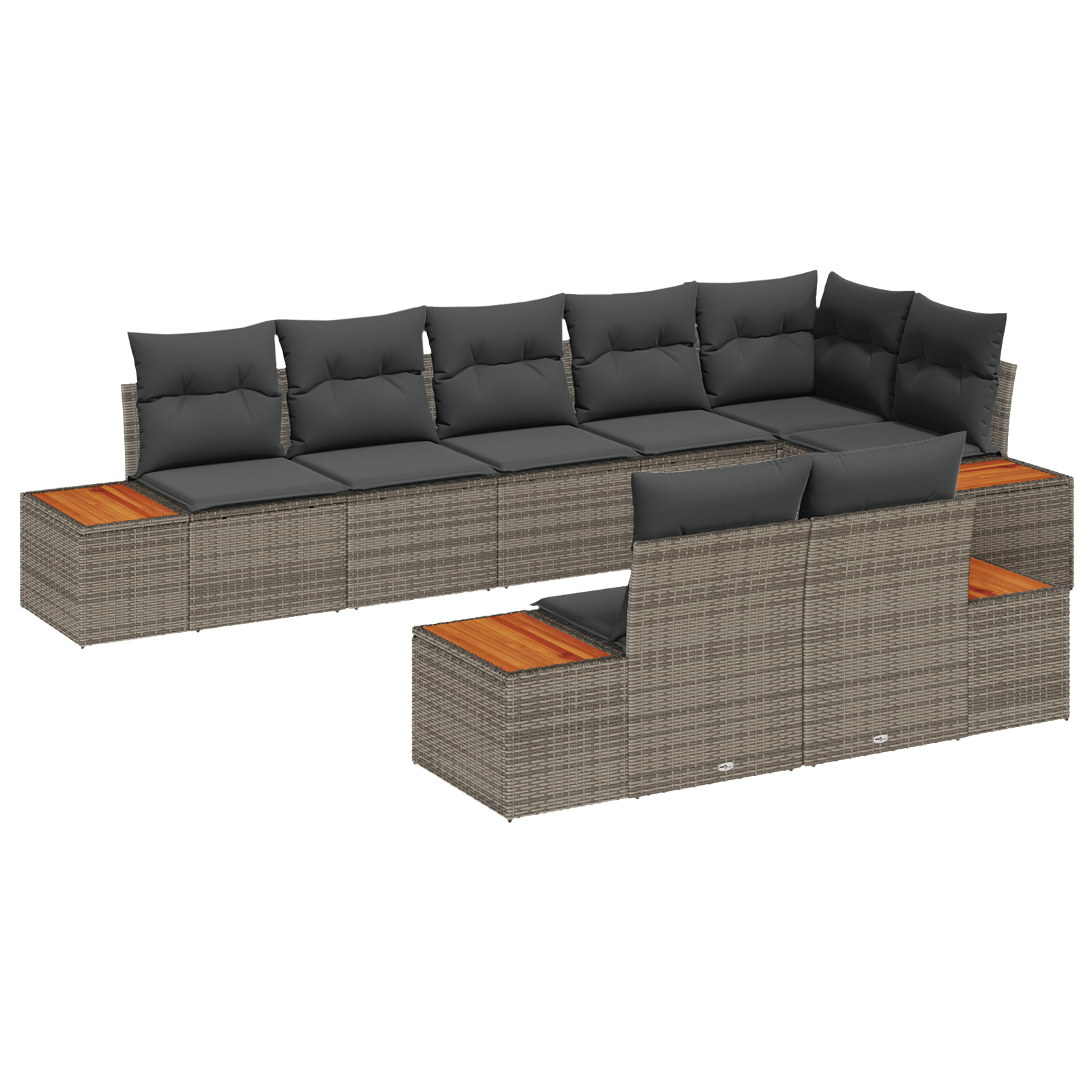 vidaXL Set de canapele pentru grădină 8 pcs Gri 319 x 154 x 85 cm