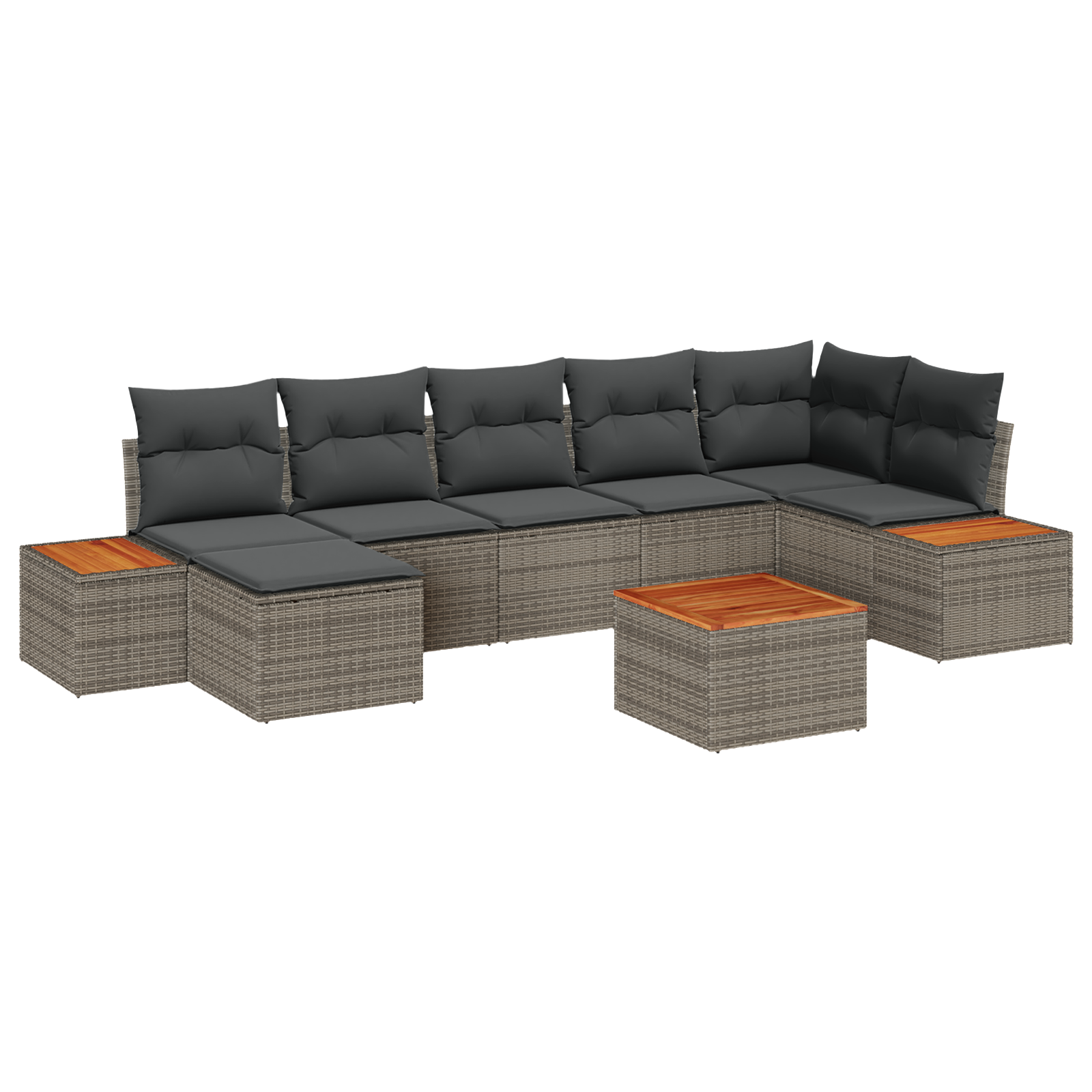 vidaXL Set de canapele pentru grădină 8 pcs Gri 319 x 154 x 85 cm