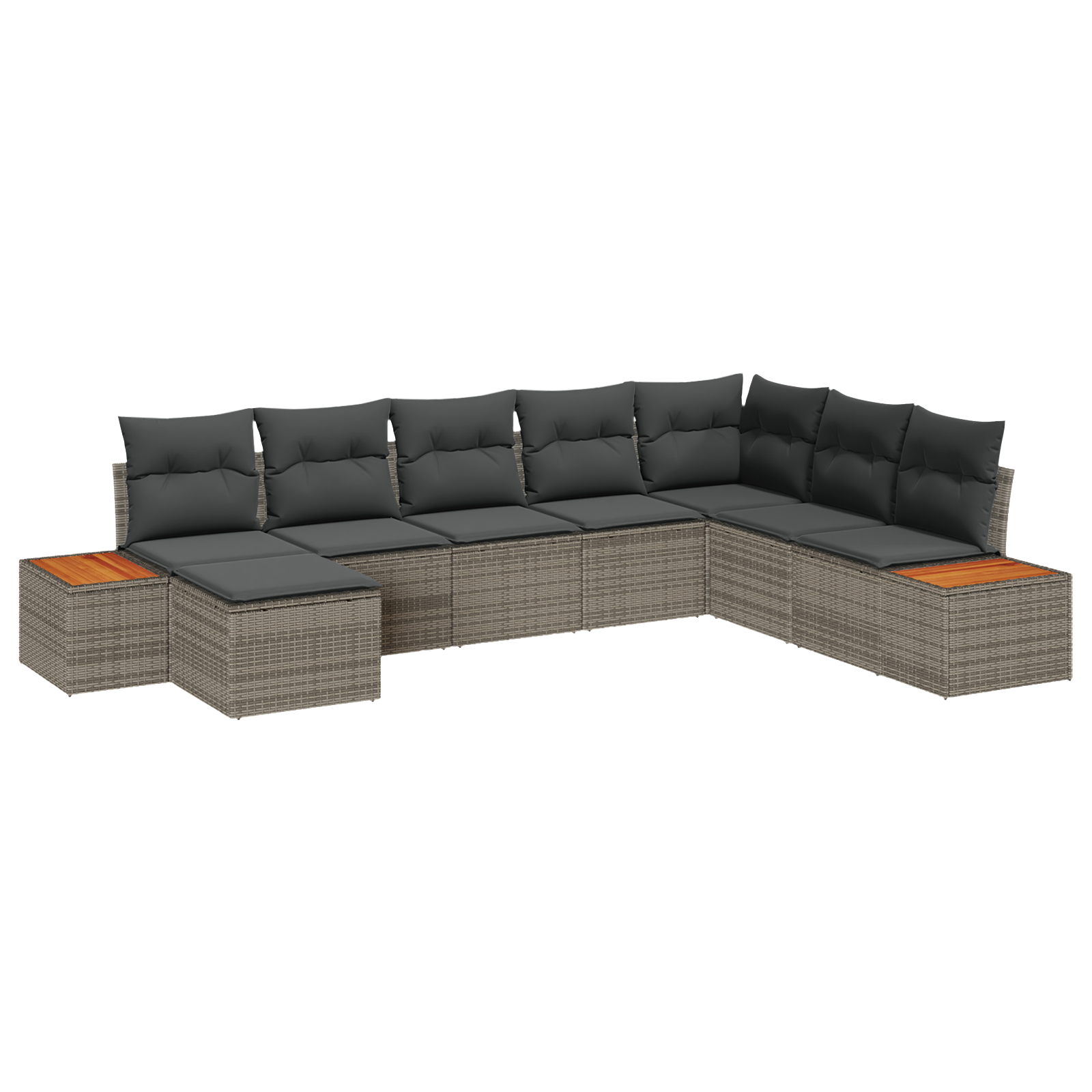 vidaXL Set de canapele pentru grădină 8 pcs Gri 319 x 209 x 85 cm