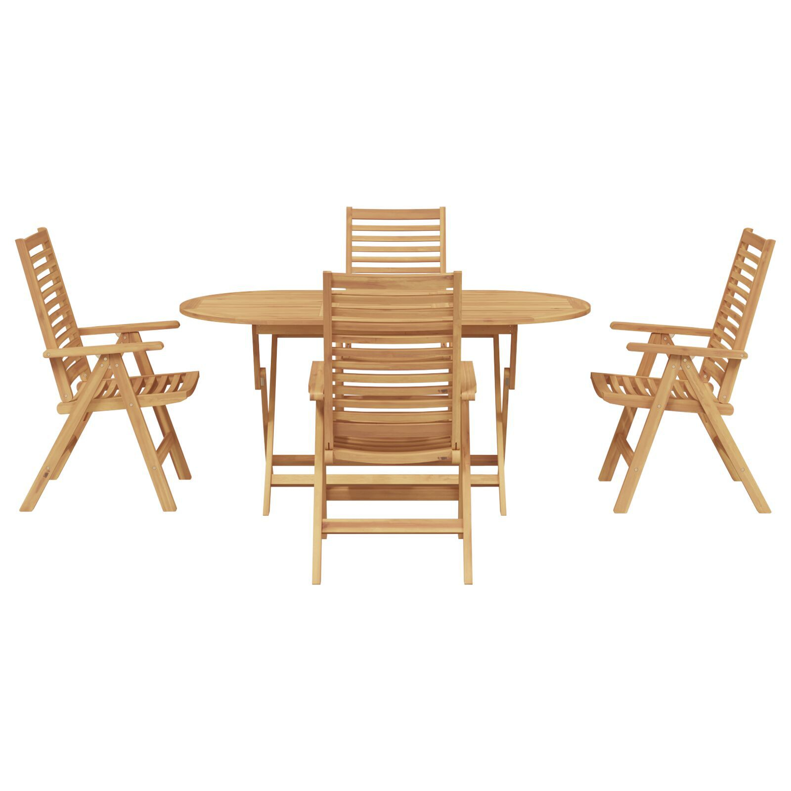 Set de dining pliabil de 5 piese din lemn solid de tec vidaXL Set de dining pliabil de 5 piese din lemn solid de tec vidaXL