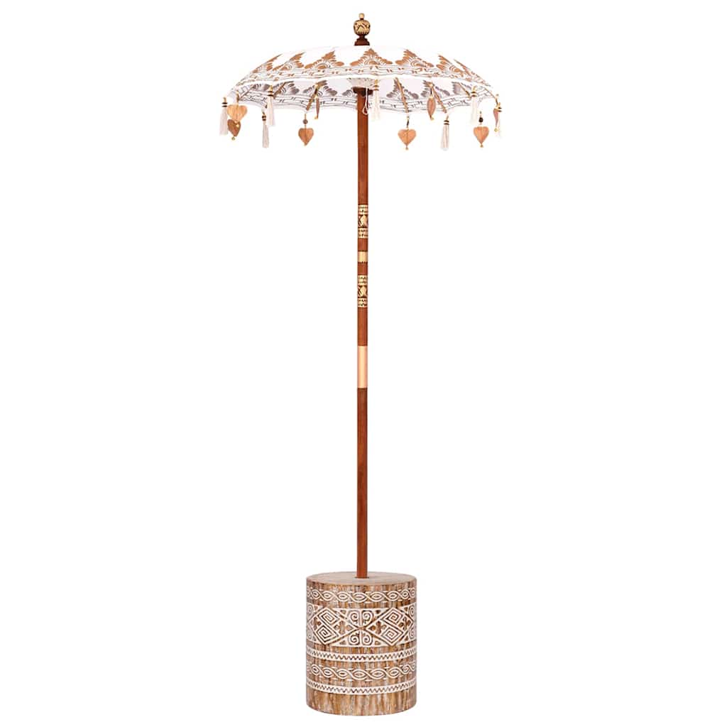 vidaXL Umbrela balineză cu bază Crem 95 x 95 x 260 cm