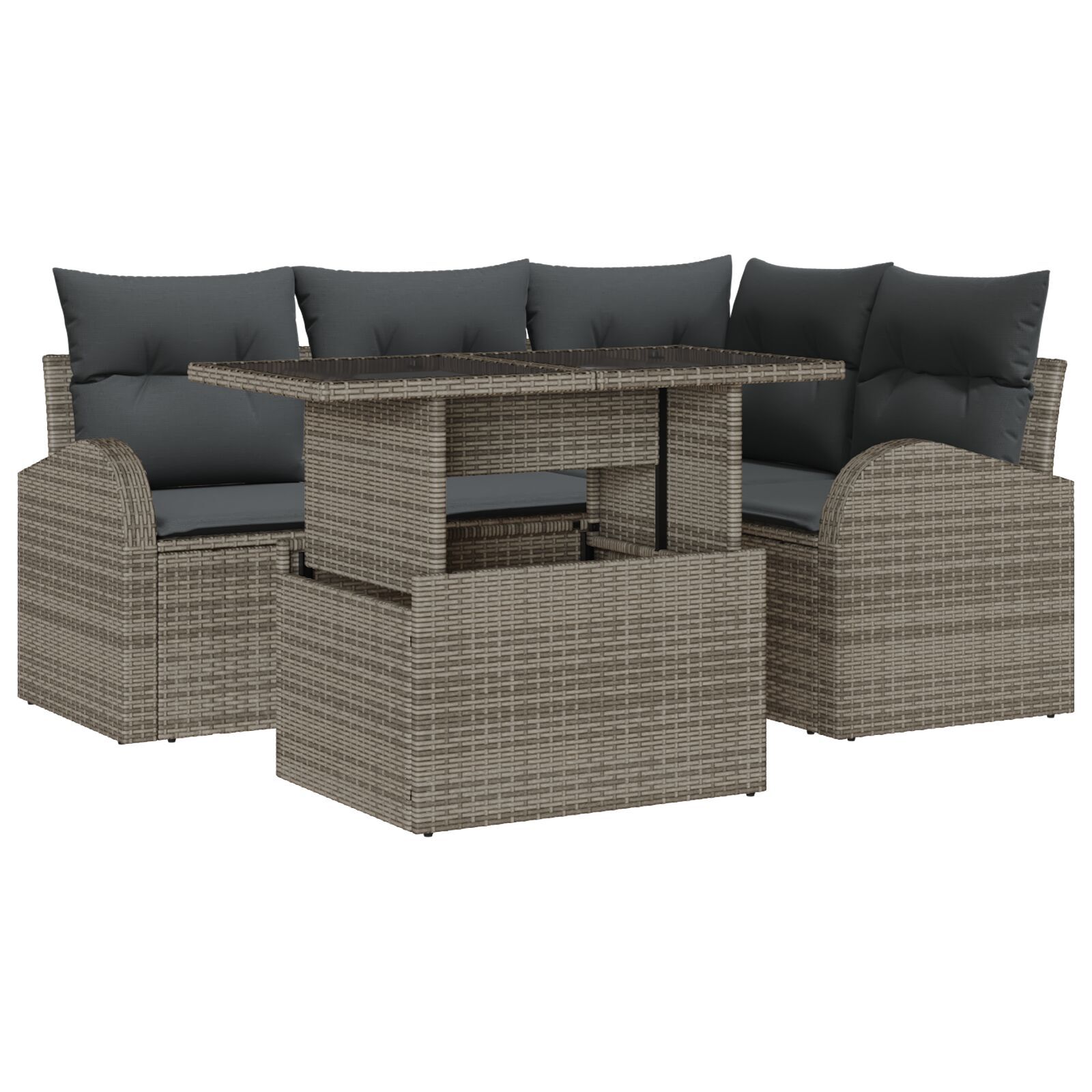 vidaXL Set de canapele pentru grădină 5 pcs Gri 100 x 55 x 73 cm