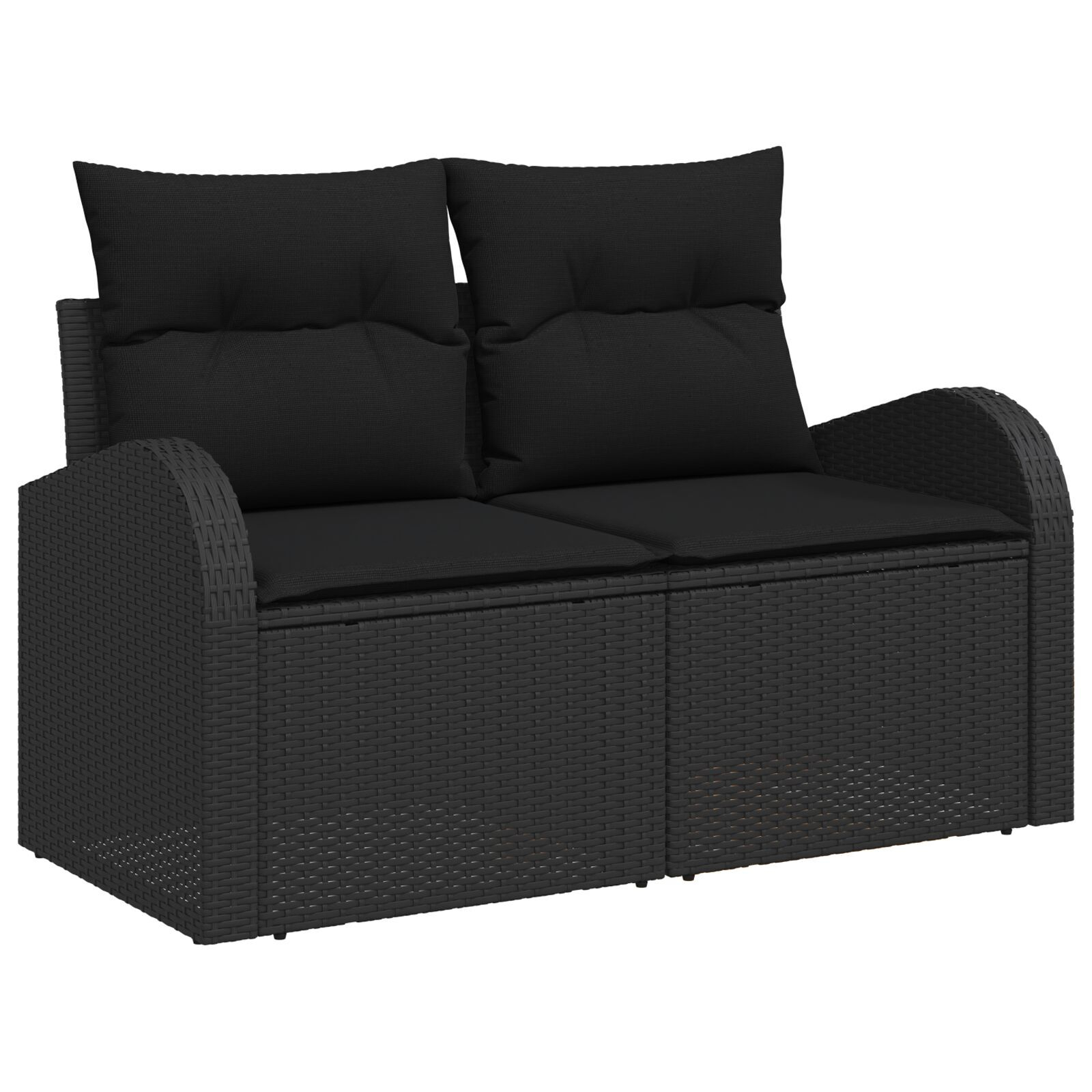 vidaXL Set de canapele pentru grădină 6 pcs Negru 100 x 55 x 73 cm
