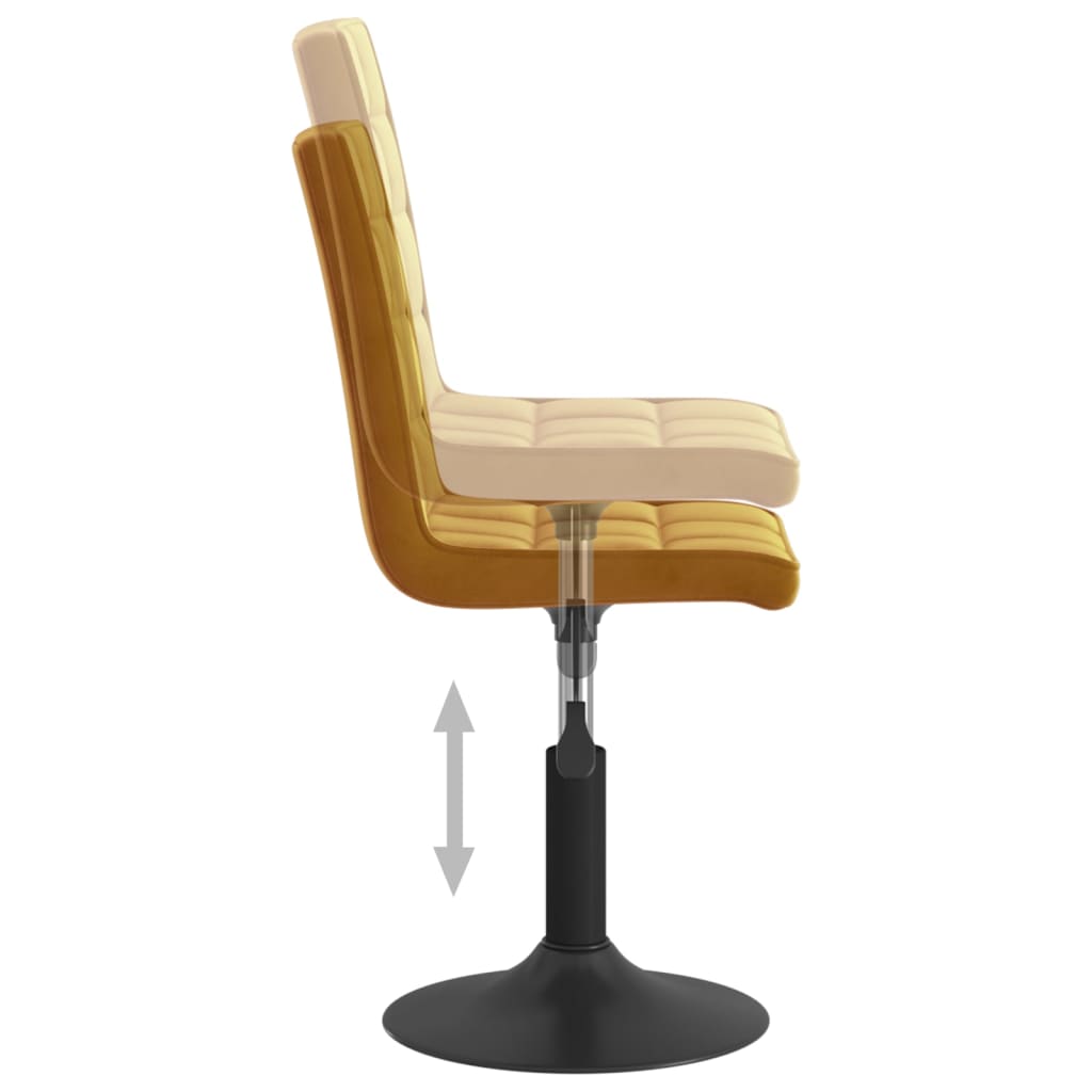 vidaXL Scaune de bucătărie pivotante, 2 buc., maro, catifea