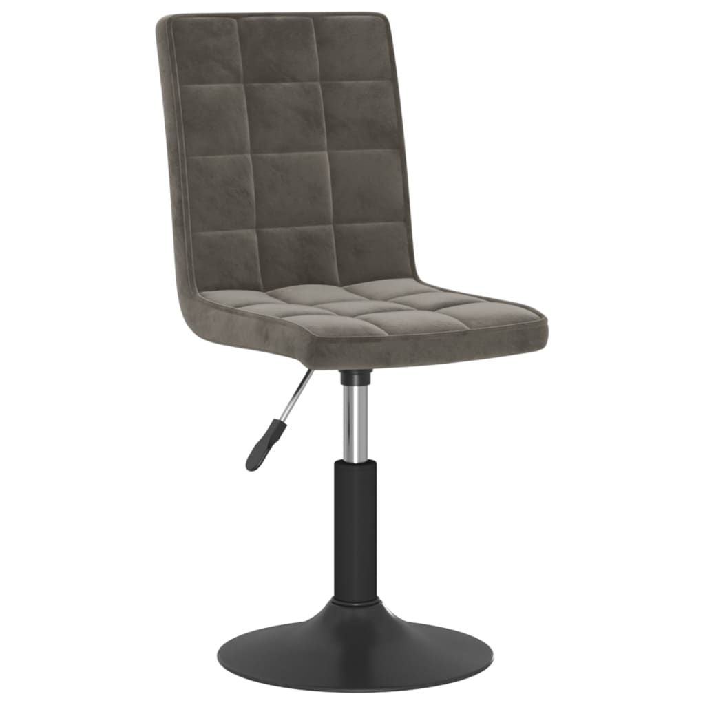 vidaXL Scaune de bucătărie pivotante, 2 buc, gri închis, catifea