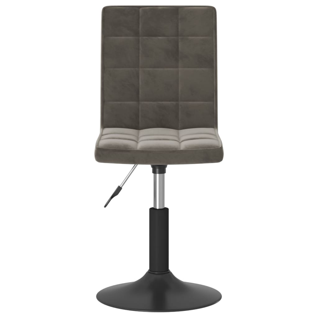 vidaXL Scaune de bucătărie pivotante, 2 buc, gri închis, catifea