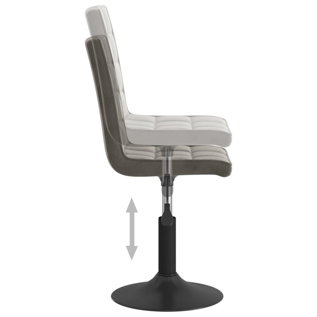 vidaXL Scaune de bucătărie pivotante, 2 buc, gri închis, catifea