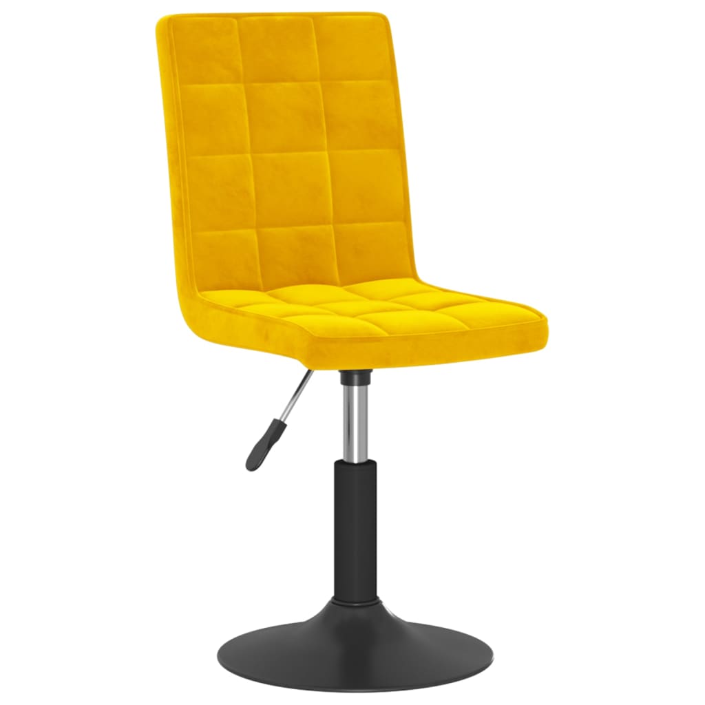 vidaXL Scaune de bucătărie pivotante, 2 buc., galben muștar, catifea