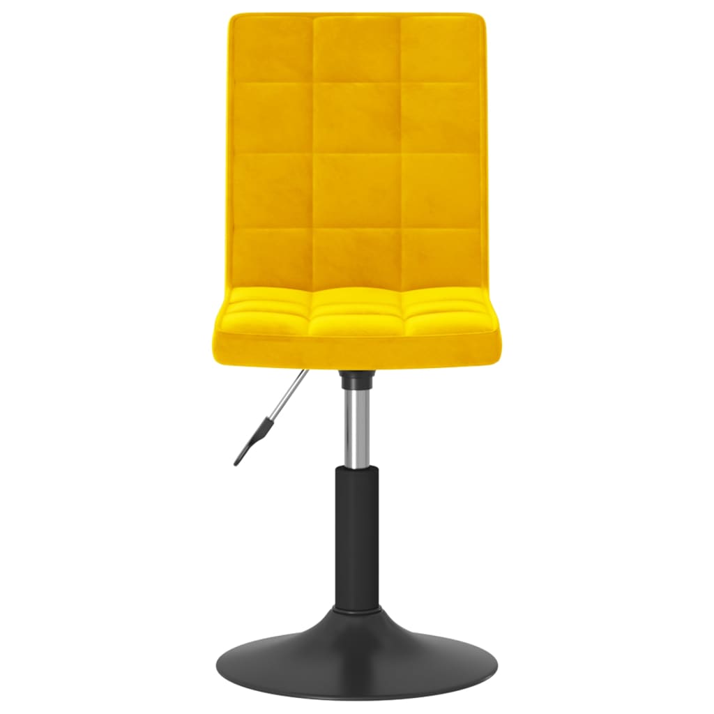 vidaXL Scaune de bucătărie pivotante, 2 buc., galben muștar, catifea