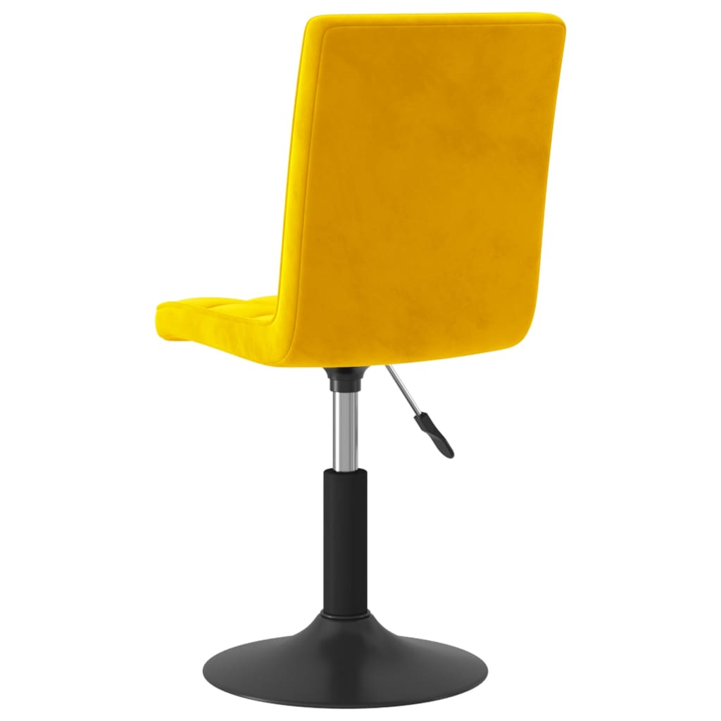 vidaXL Scaune de bucătărie pivotante, 2 buc., galben muștar, catifea