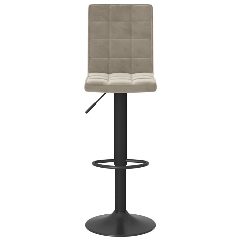 vidaXL Scaun de bar, gri deschis, catifea vidaXL Scaun de bar, gri deschis, catifea