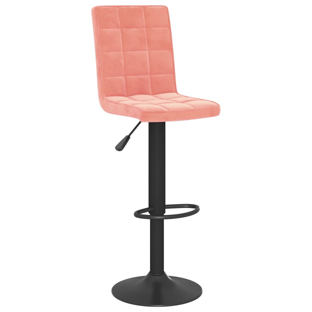 vidaXL Scaun de bar, roz, catifea vidaXL Scaun de bar, roz, catifea