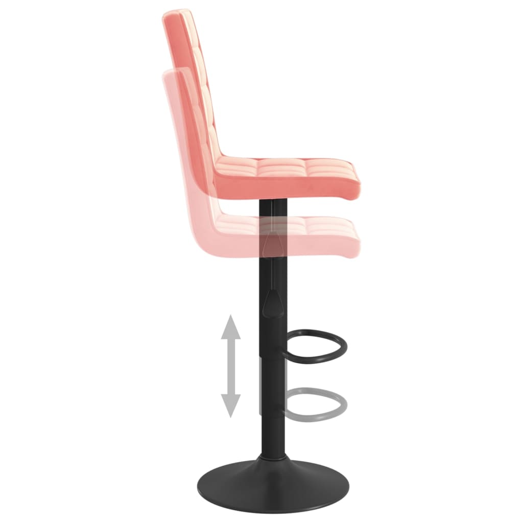 vidaXL Scaun de bar, roz, catifea vidaXL Scaun de bar, roz, catifea