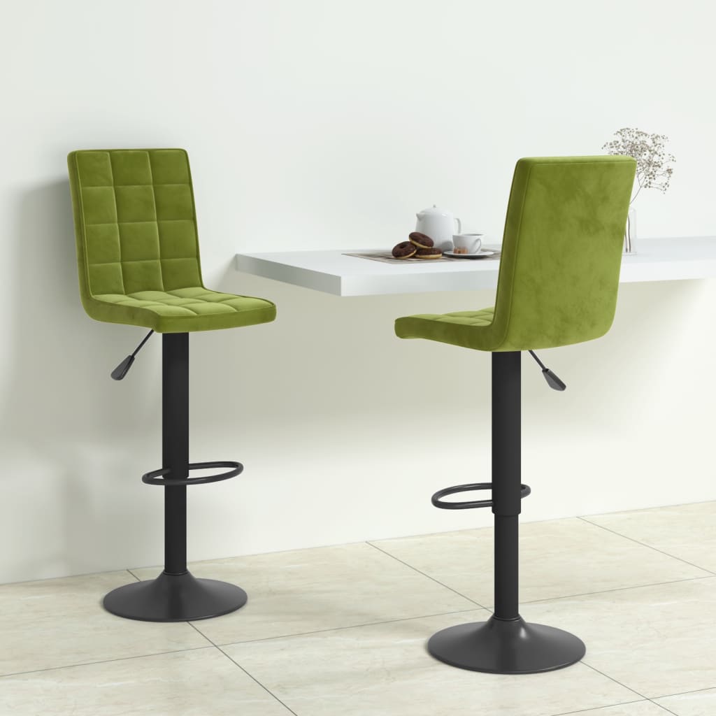 vidaXL Scaune de bar, 2 buc., verde deschis, catifea vidaXL Scaune de bar, 2 buc., verde deschis, catifea