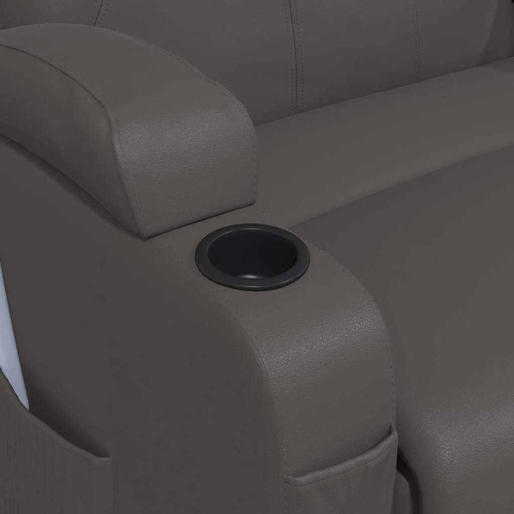 vidaXL Fotoliu de masaj balansoar, antracit, piele ecologică