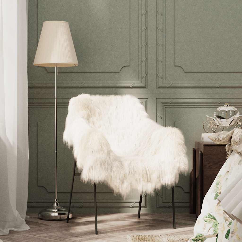 vidaXL Husă de scaun piele de oaie islandeză, crem, 70x110 cm vidaXL Husă de scaun piele de oaie islandeză, crem, 70x110 cm