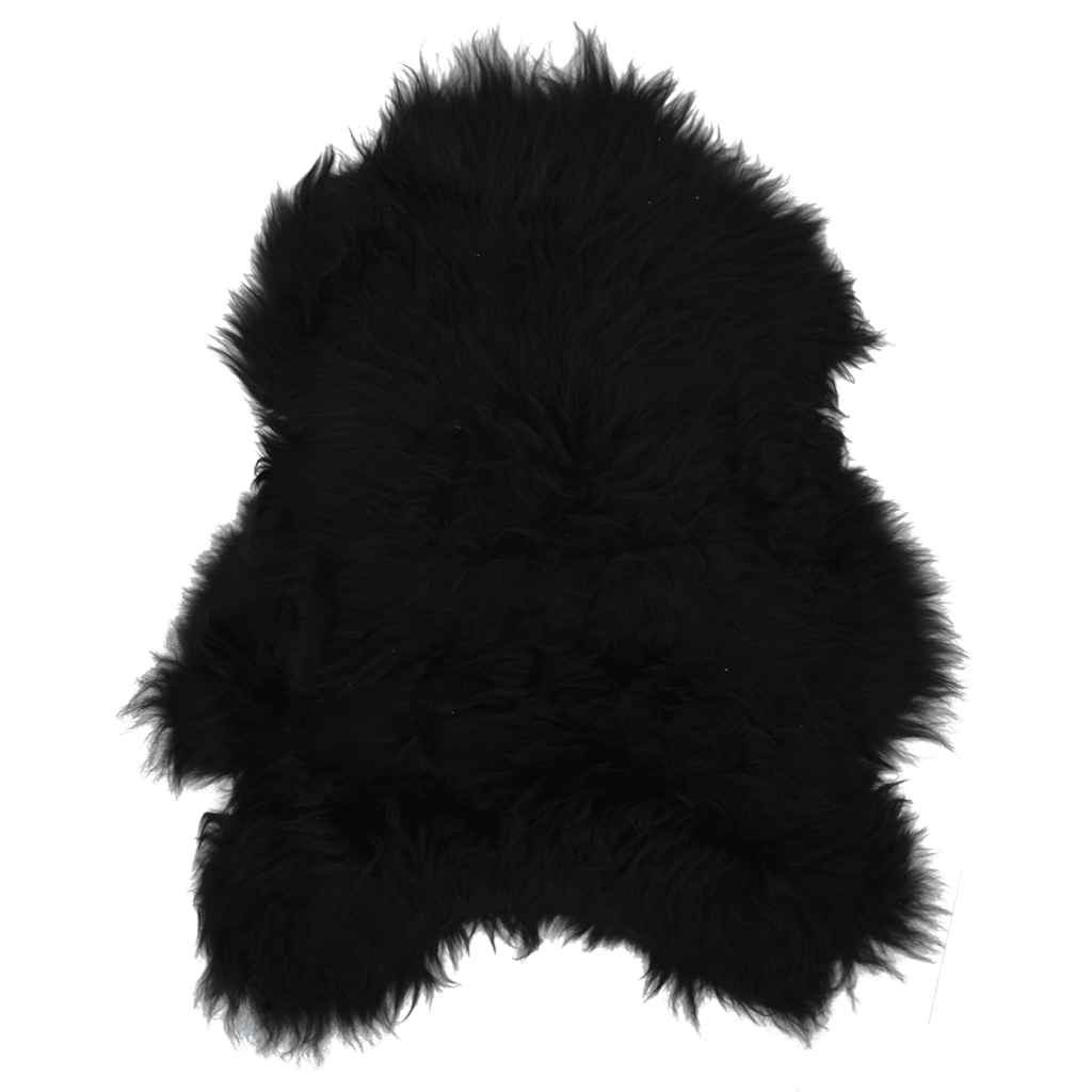 vidaXL Husă de scaun piele de oaie islandeză, negru, 70x110 cm