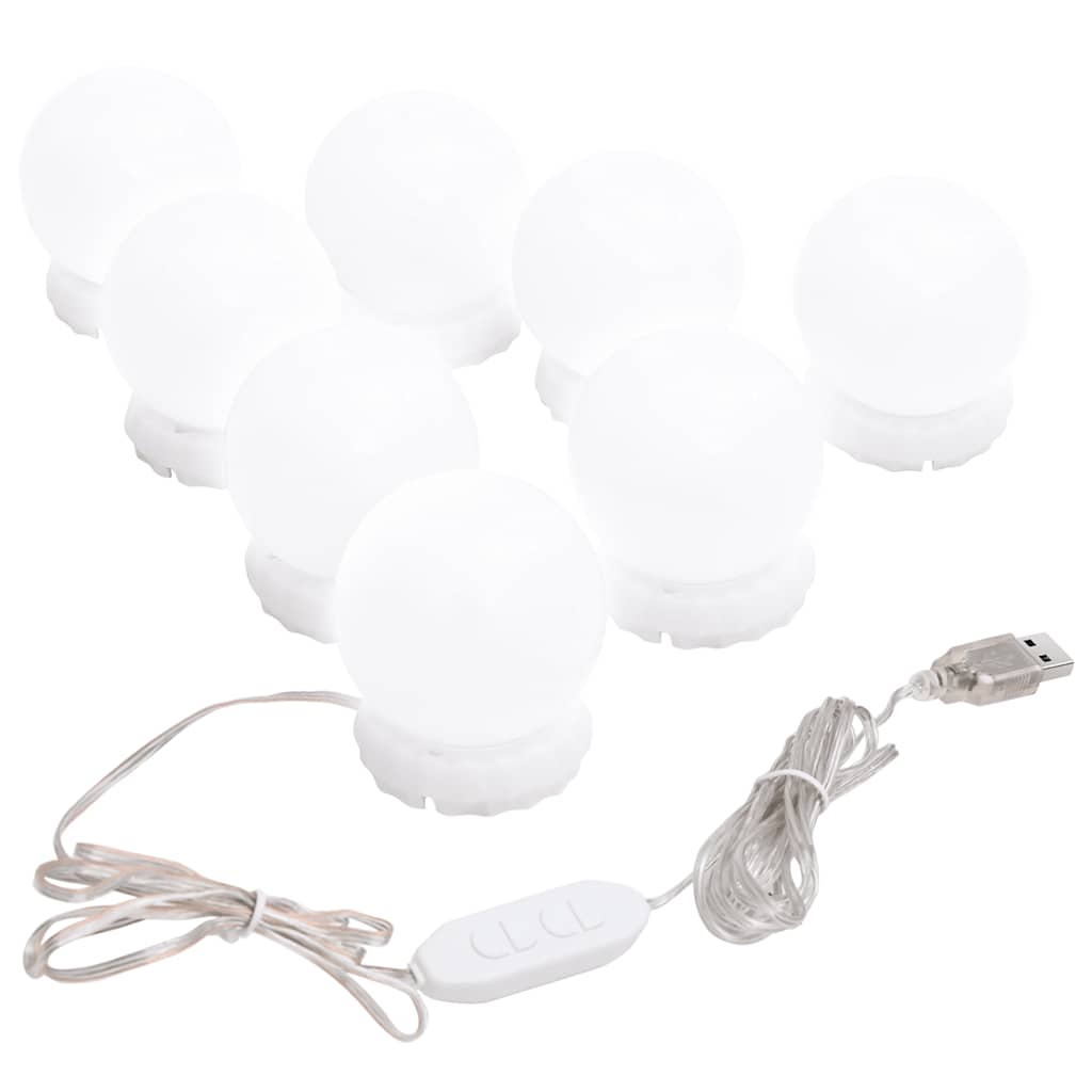 vidaXL Lampă de oglindă cu 8 becuri LED alb cald și alb rece vidaXL Lampă de oglindă cu 8 becuri LED alb cald și alb rece