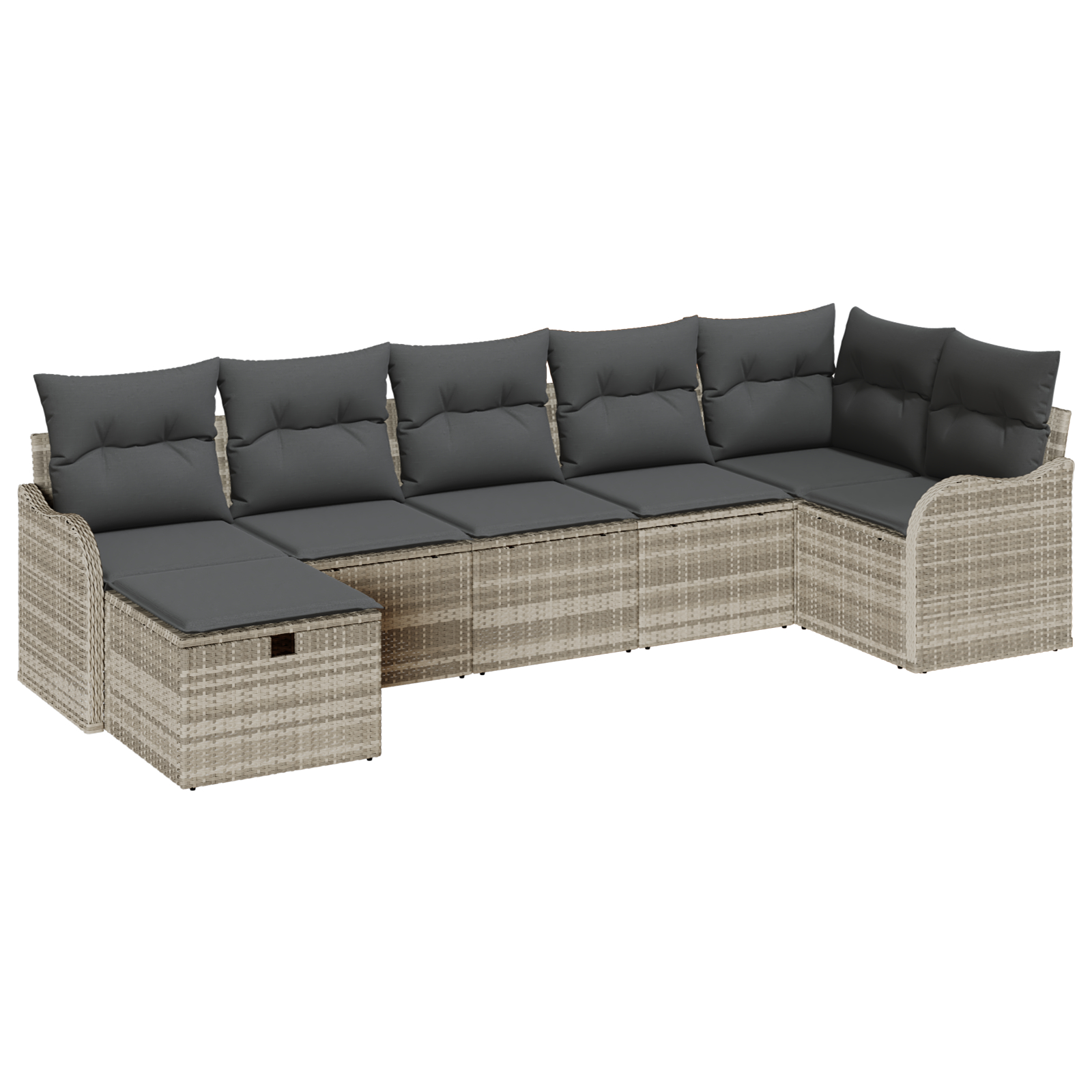 vidaXL Set de canapele pentru grădină cu pernă 7 pcs Gri deschis