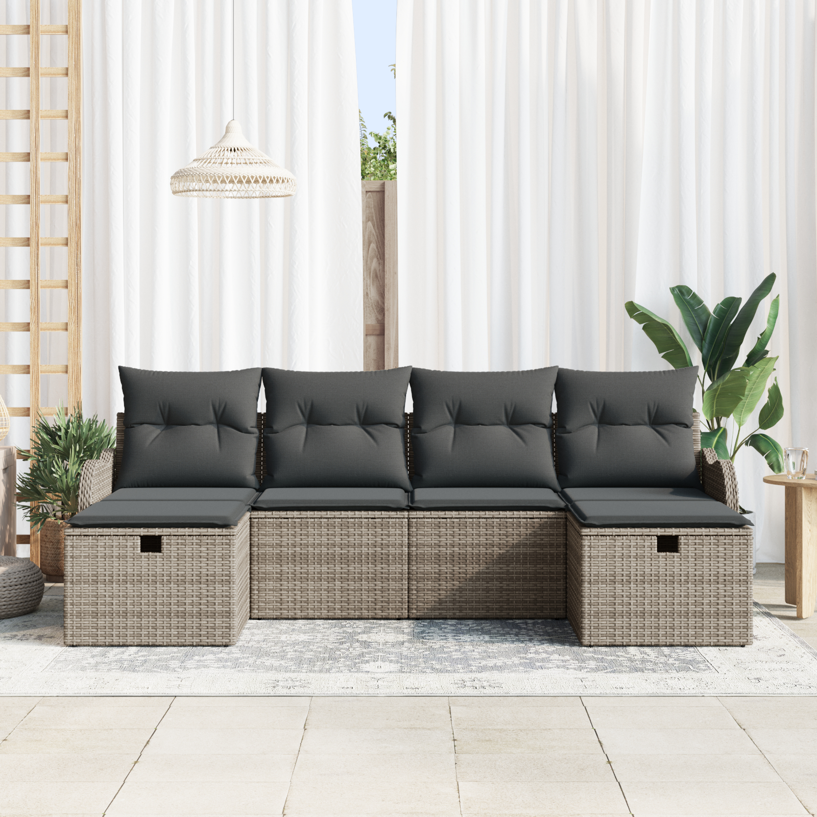 vidaXL Set de canapele pentru grădină 6 pcs Gri 231 x 117 x 85 cm