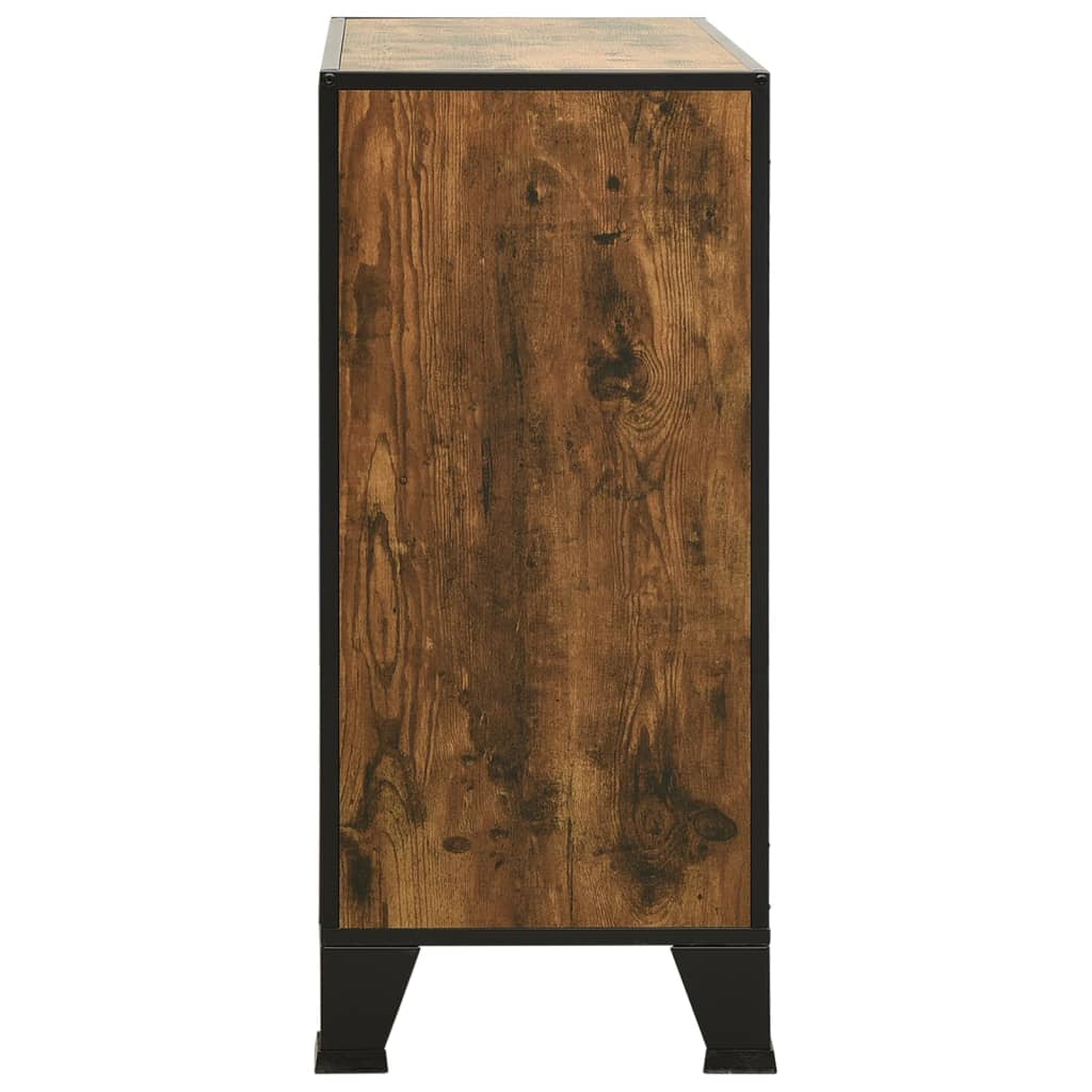 vidaXL Dulap de depozitare în stil rustic,maro,72x36x82cm,metal și MDF