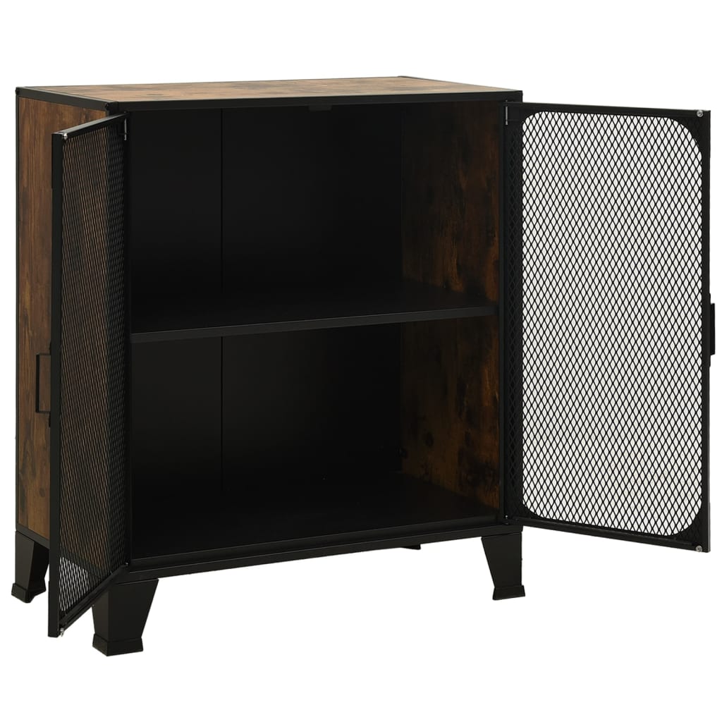 vidaXL Dulap de depozitare în stil rustic,maro,72x36x82cm,metal și MDF