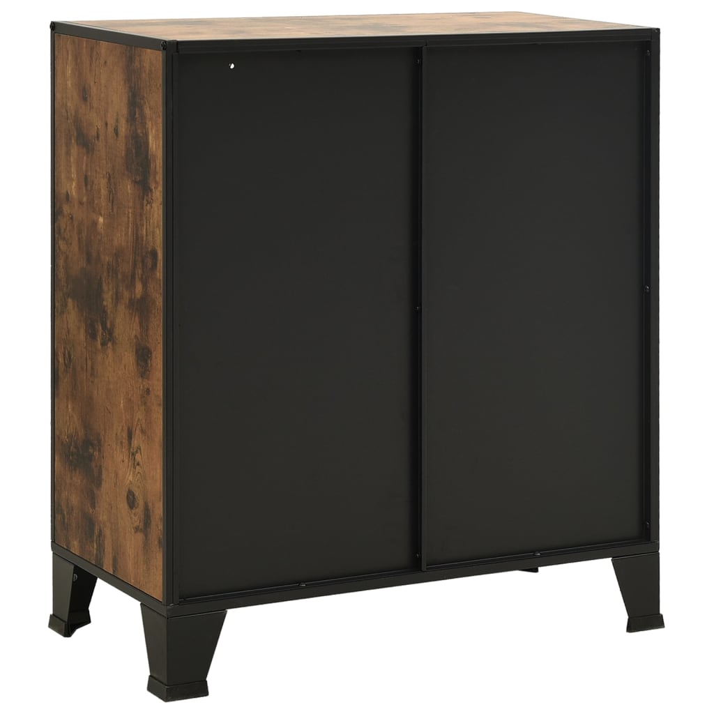 vidaXL Dulap de depozitare ,maro rustic,72x36x82cm,metal și MDF