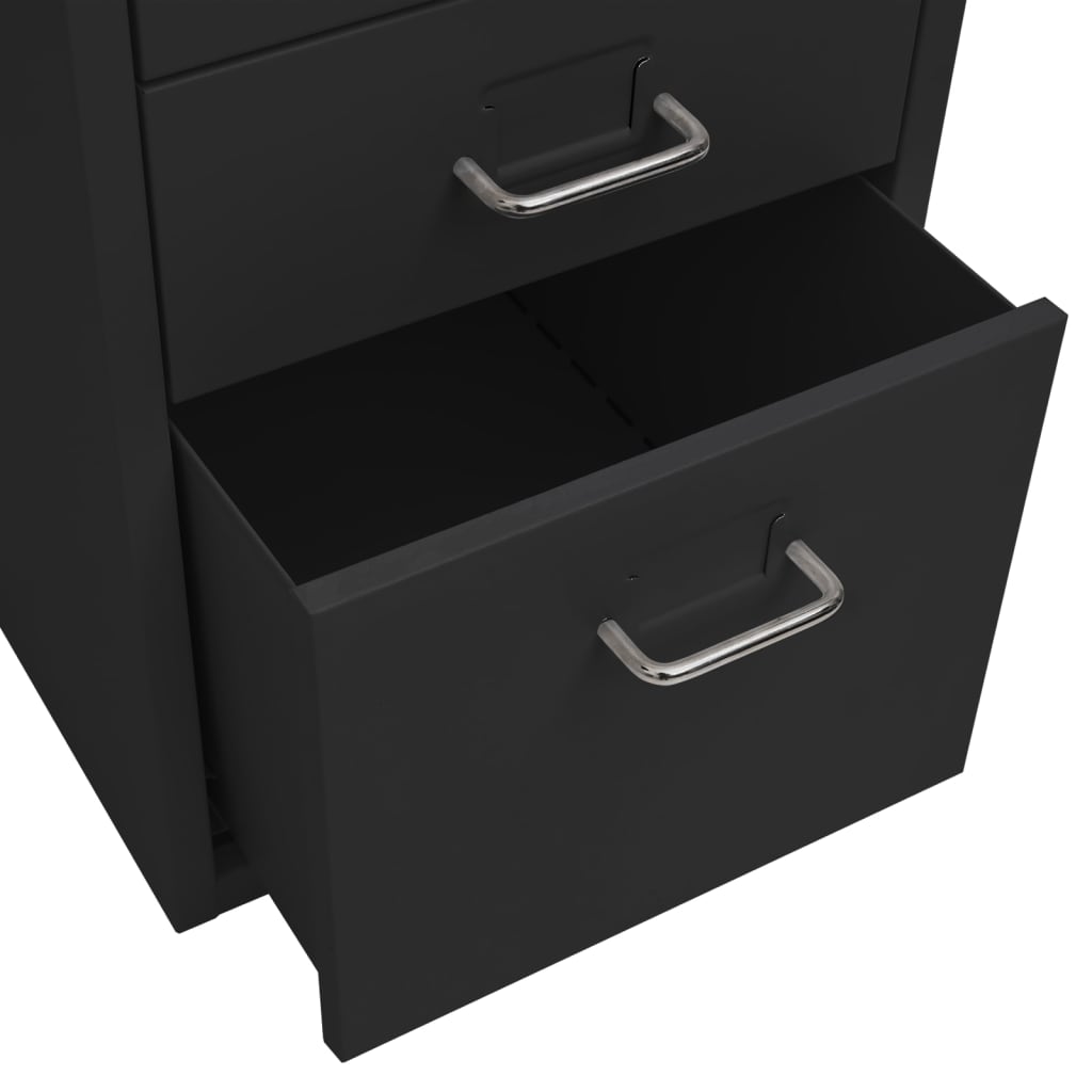 vidaXL Fișet mobil, negru, 28x41x69 cm, metal vidaXL Fișet mobil, negru, 28x41x69 cm, metal