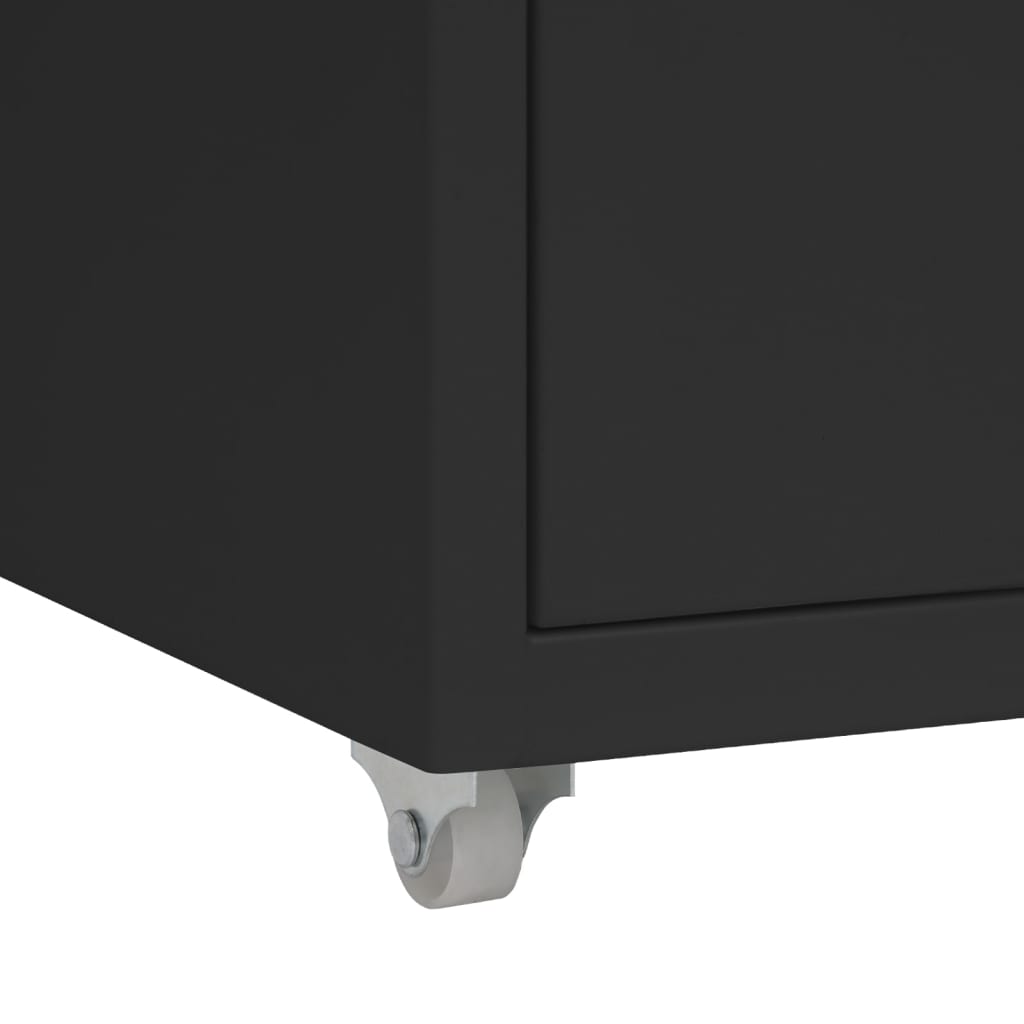 vidaXL Fișet mobil, negru, 28x41x69 cm, metal vidaXL Fișet mobil, negru, 28x41x69 cm, metal