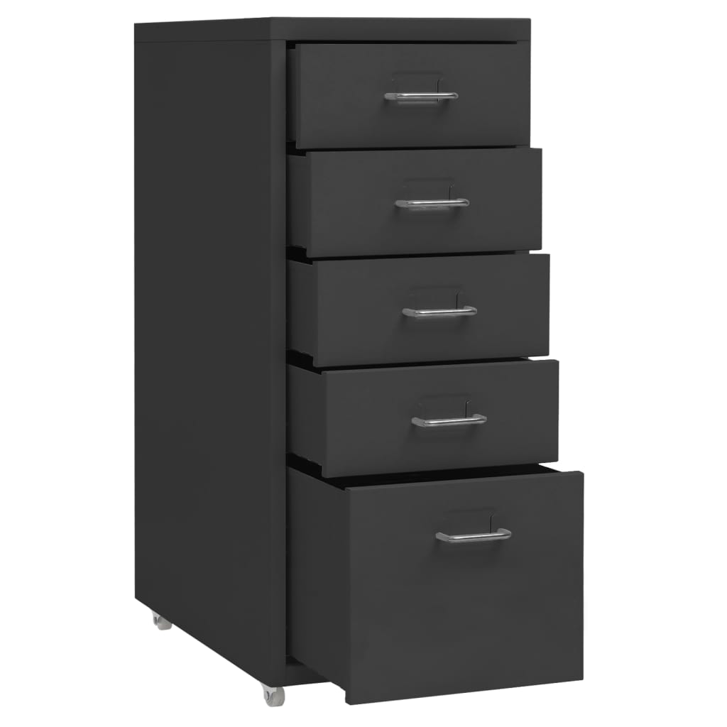 vidaXL Fișet mobil, antracit, 28x41x69 cm, metal vidaXL Fișet mobil, antracit, 28x41x69 cm, metal