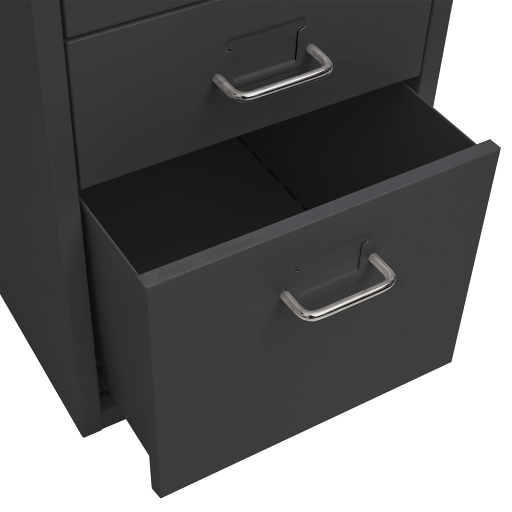 vidaXL Fișet mobil, antracit, 28x41x69 cm, metal vidaXL Fișet mobil, antracit, 28x41x69 cm, metal