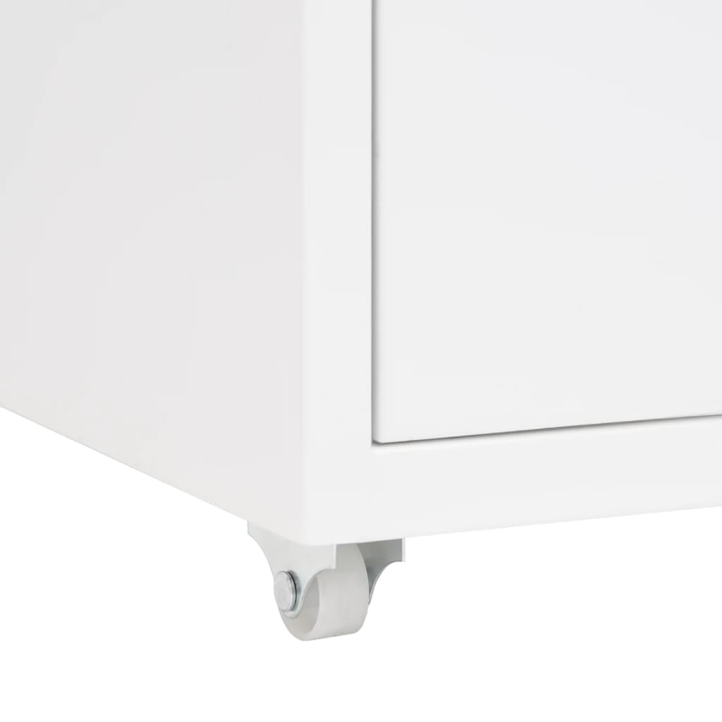vidaXL Fișet mobil, alb, 28x41x69 cm, metal vidaXL Fișet mobil, alb, 28x41x69 cm, metal