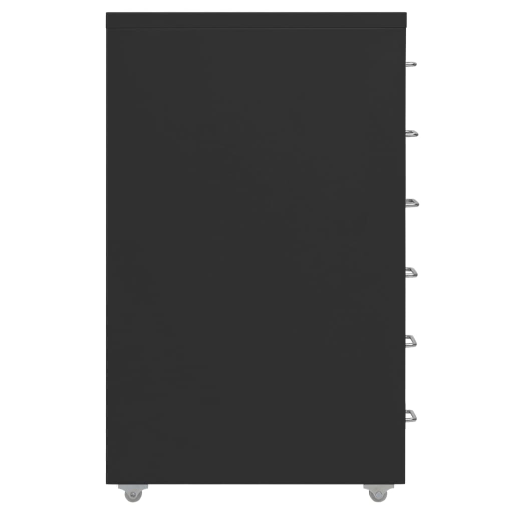 vidaXL Fișet mobil, negru, 28x41x69 cm, metal vidaXL Fișet mobil, negru, 28x41x69 cm, metal