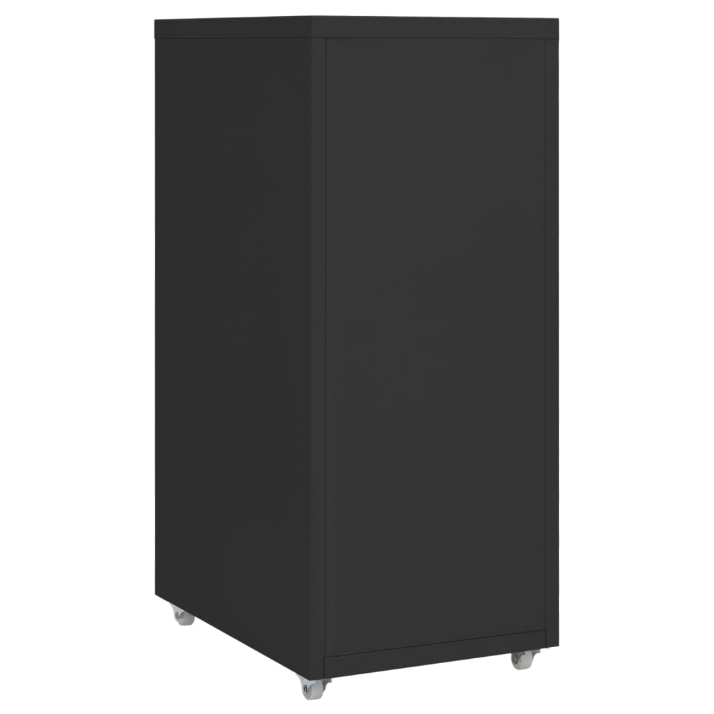 vidaXL Fișet mobil, negru, 28x41x69 cm, metal vidaXL Fișet mobil, negru, 28x41x69 cm, metal